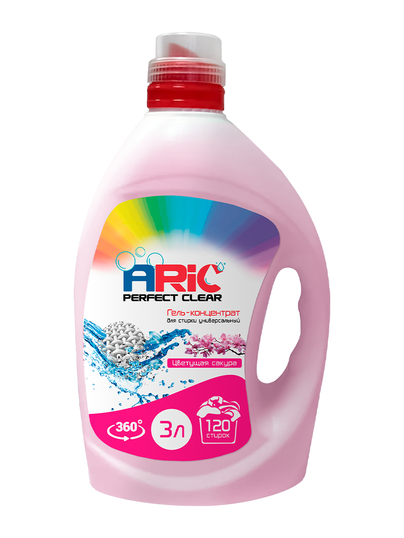 Изображение товара Гель для стирки Aric цветущая сакура 3л флакон Изображение товара Гель для стирки Aric цветущая сакура 3л флакон