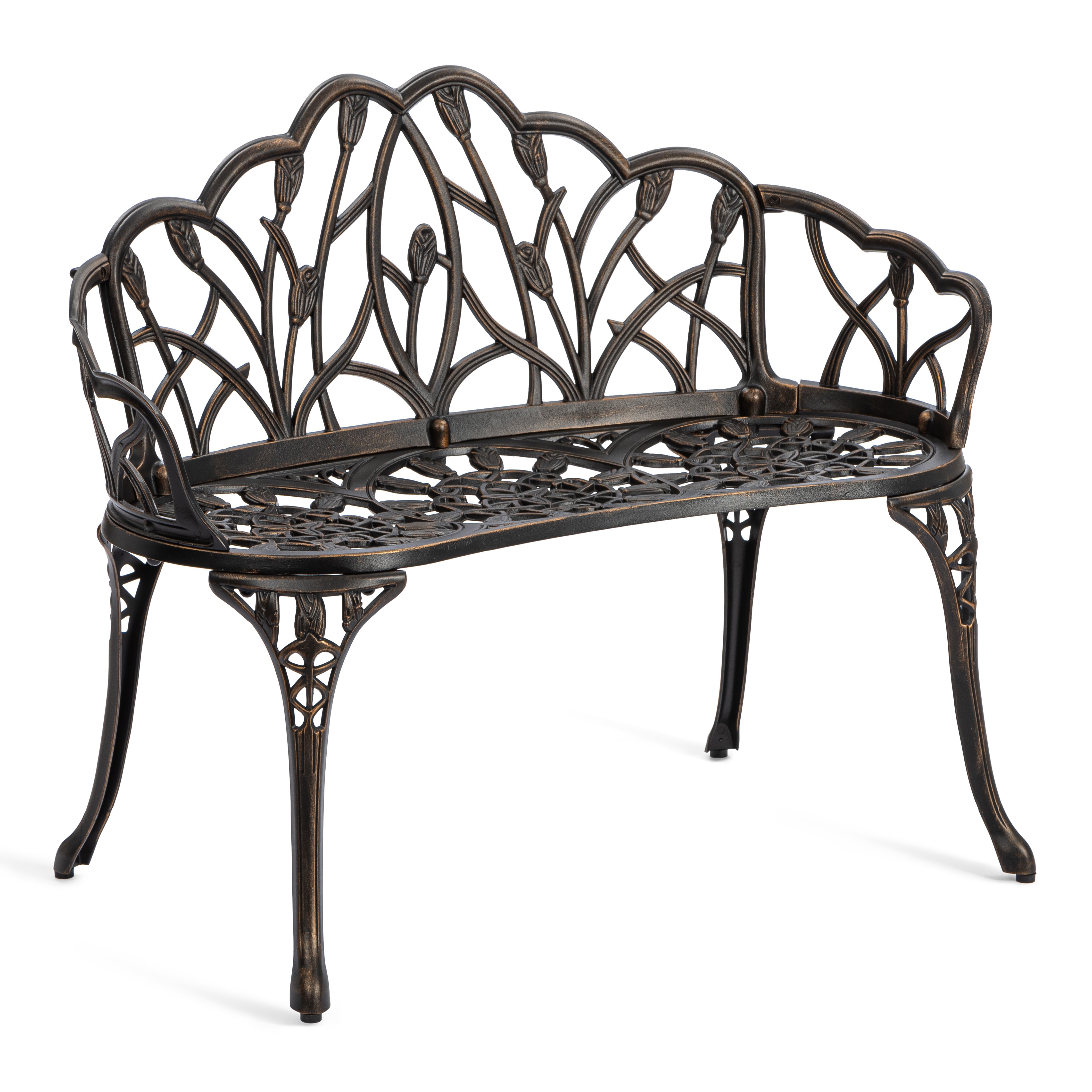 Изображение товара Скамья садовая Tetchair Strauss 99 см x 56 см x 76 см алюминий коричневый
