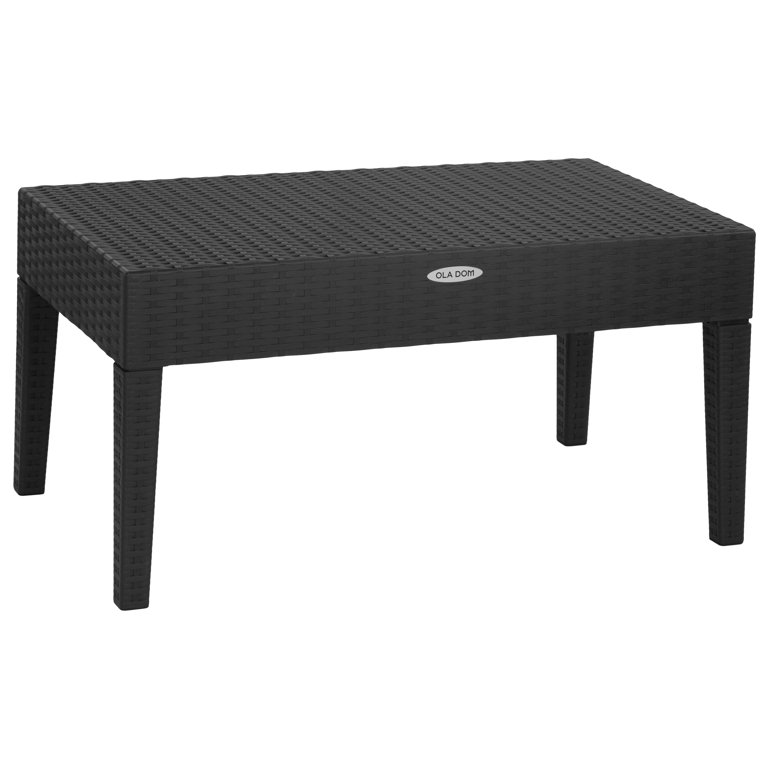Изображение товара Садовый стол нераздвижной Rattan 53x45 см пластик антрацит