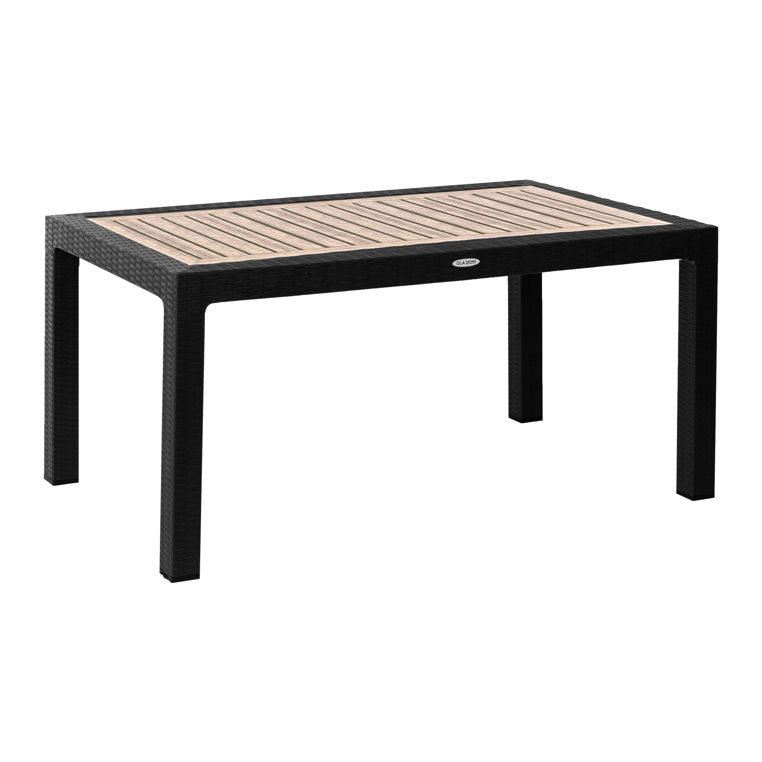 Изображение товара Садовый стол нераздвижной Rattan 160x95x75 см пластик антрацит