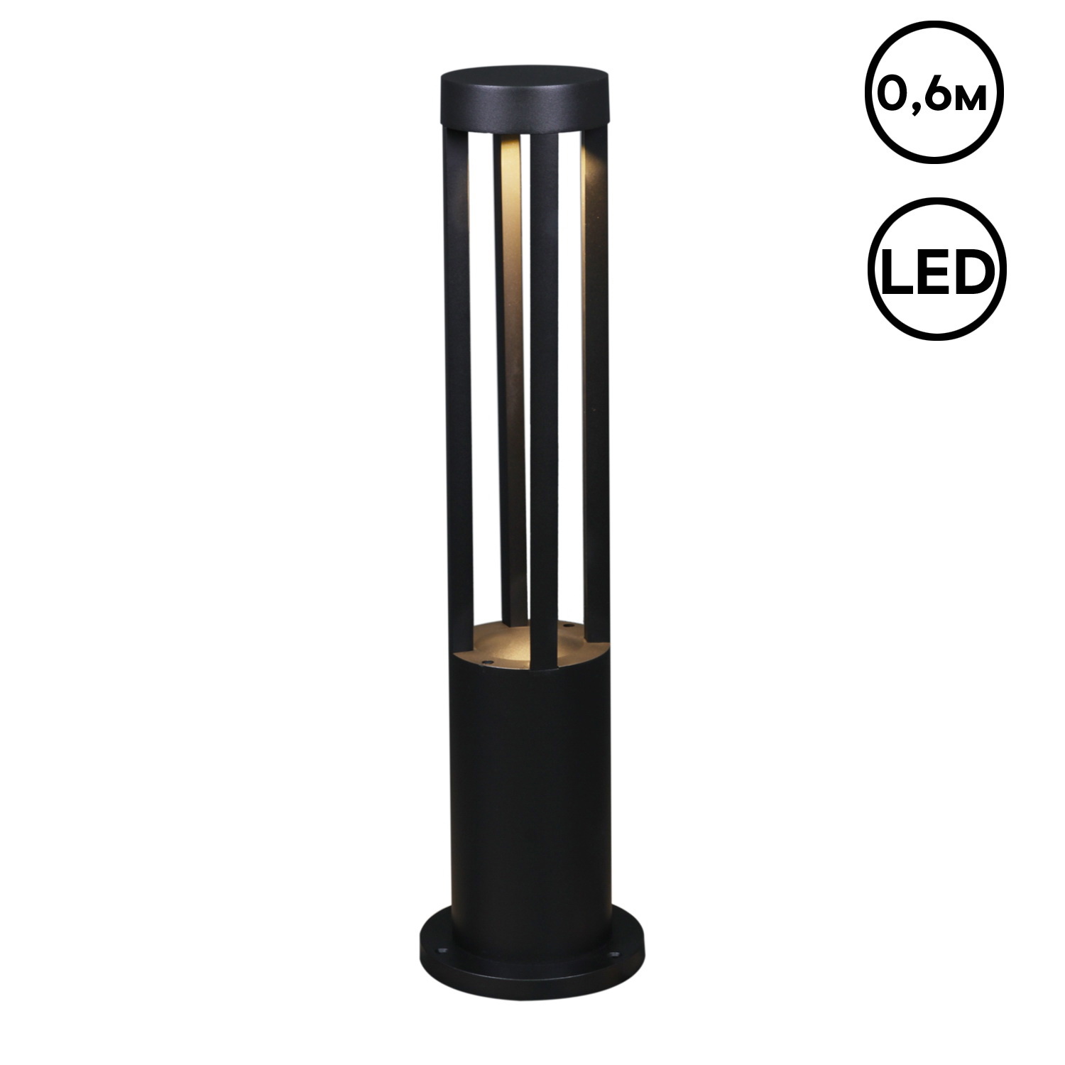 Изображение товара Фонарный столб уличный светодиодный Reluce 09958-0.7-001JH 0.6M LED7W BK RLOS 60 см нейтральный белый свет цвет черный
