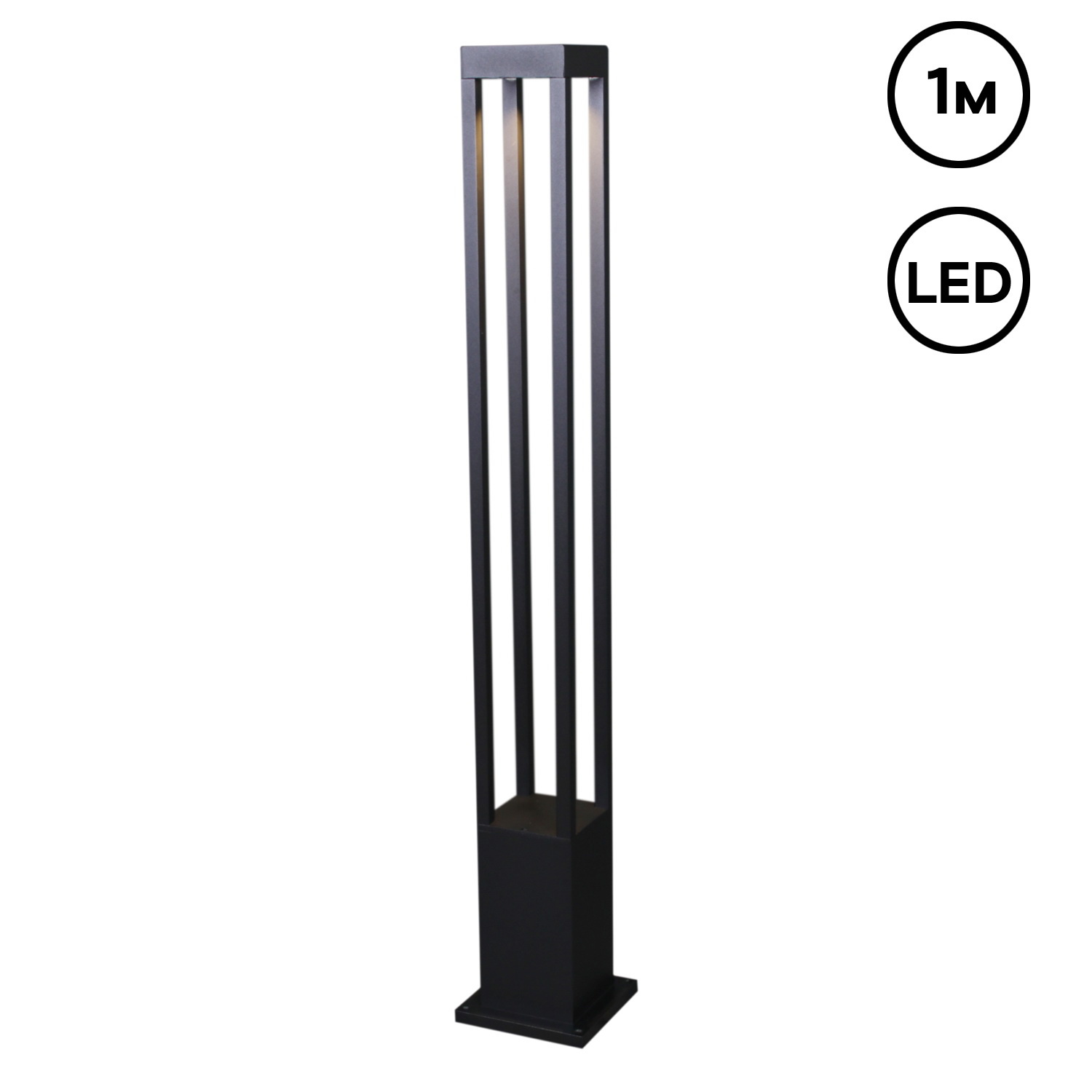 Изображение товара Фонарный столб уличный светодиодный Reluce 09960-0.7-001JH 1.0M LED7W BK RLOS 100 см нейтральный белый свет цвет черный Изображение товара Фонарный столб уличный светодиодный Reluce 09960-0.7-001JH 1.0M LED7W BK RLOS 100 см нейтральный белый свет цвет черный