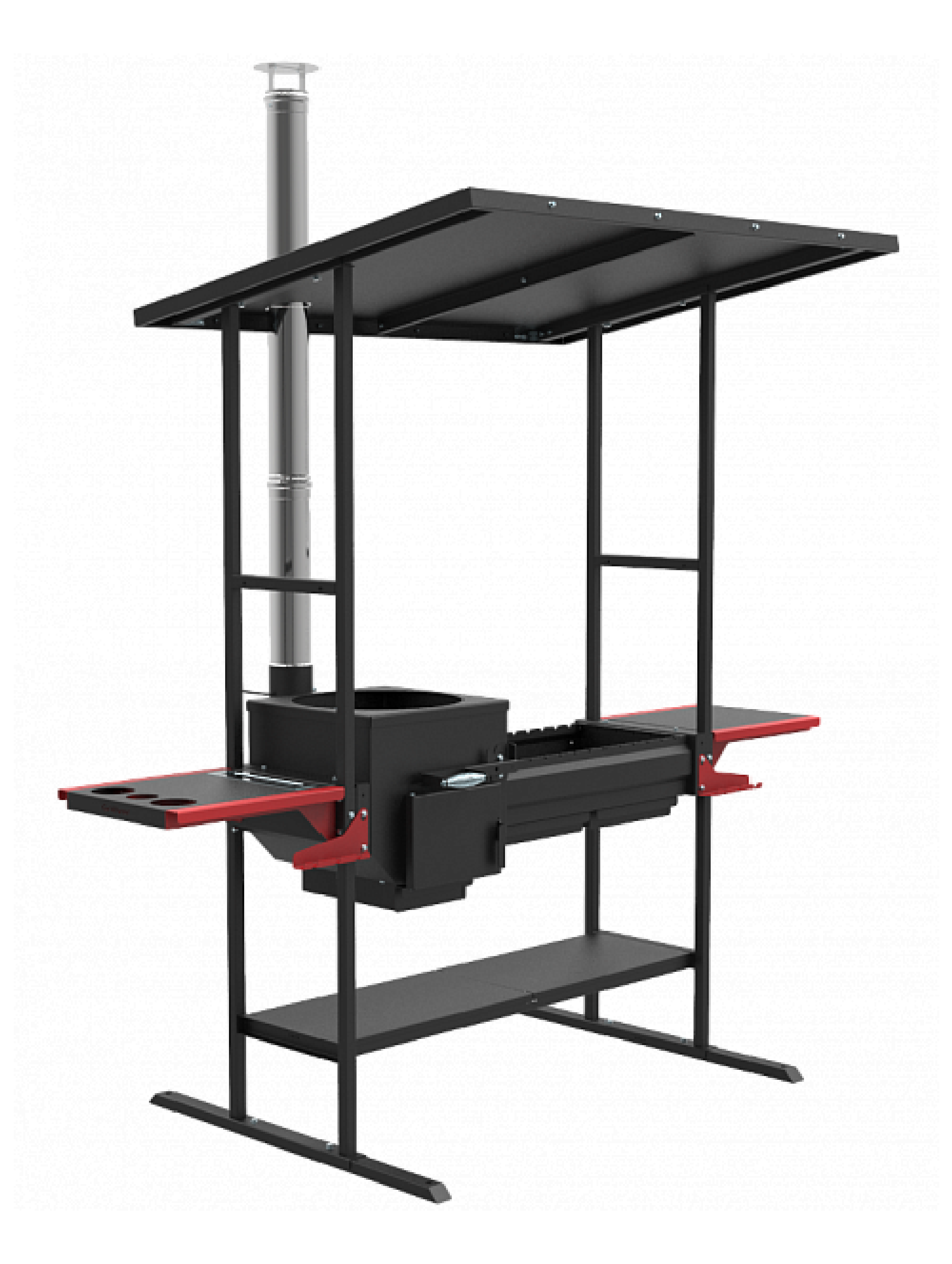 Изображение товара Печь-мангал Grillver Инклайн Эйр 216.5x119x247 см сталь черный