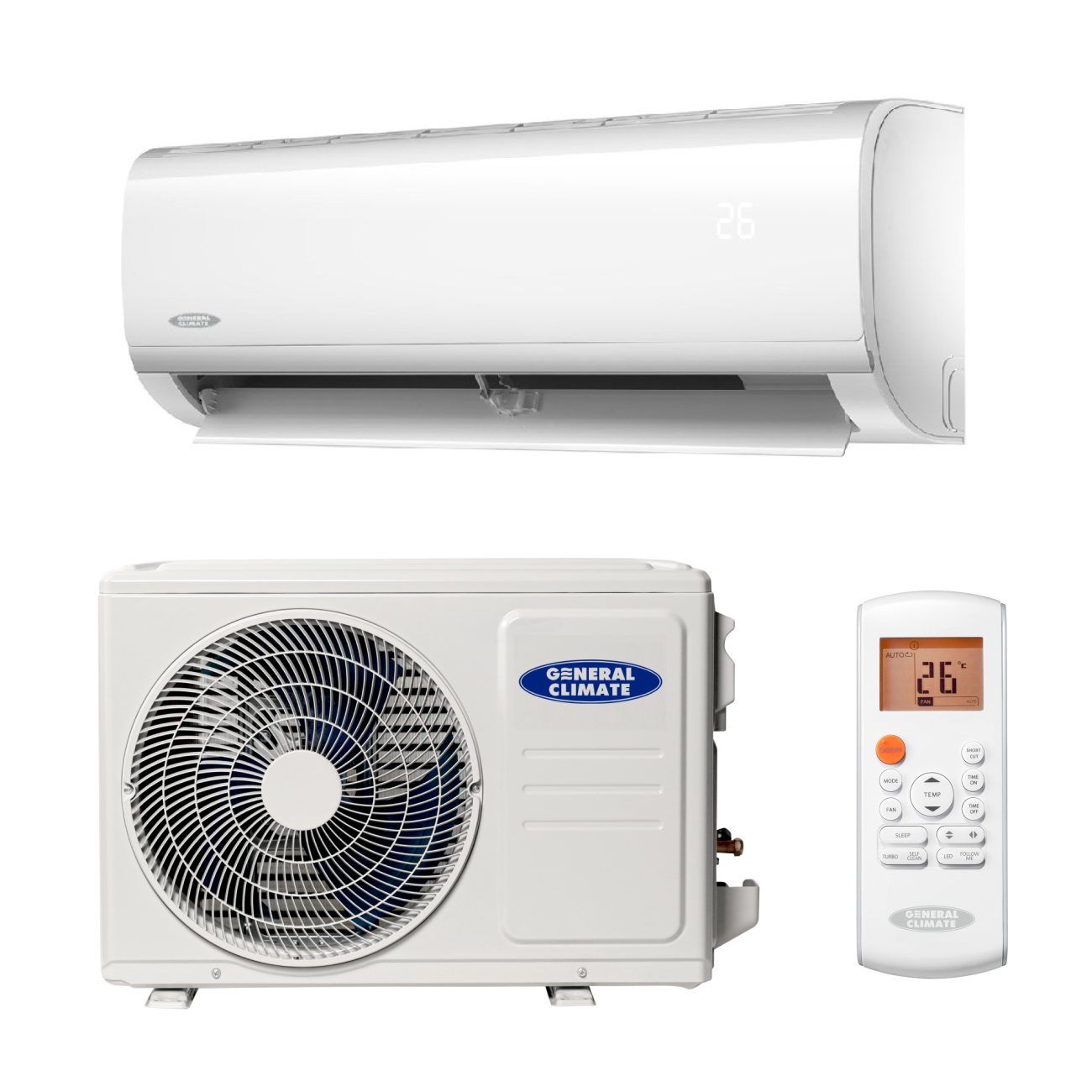 Изображение товара Сплит-система General Climate GC-R07HR32N/GU-R07H32N 7K BTU Wi-Fi, обогрев и охлаждение
