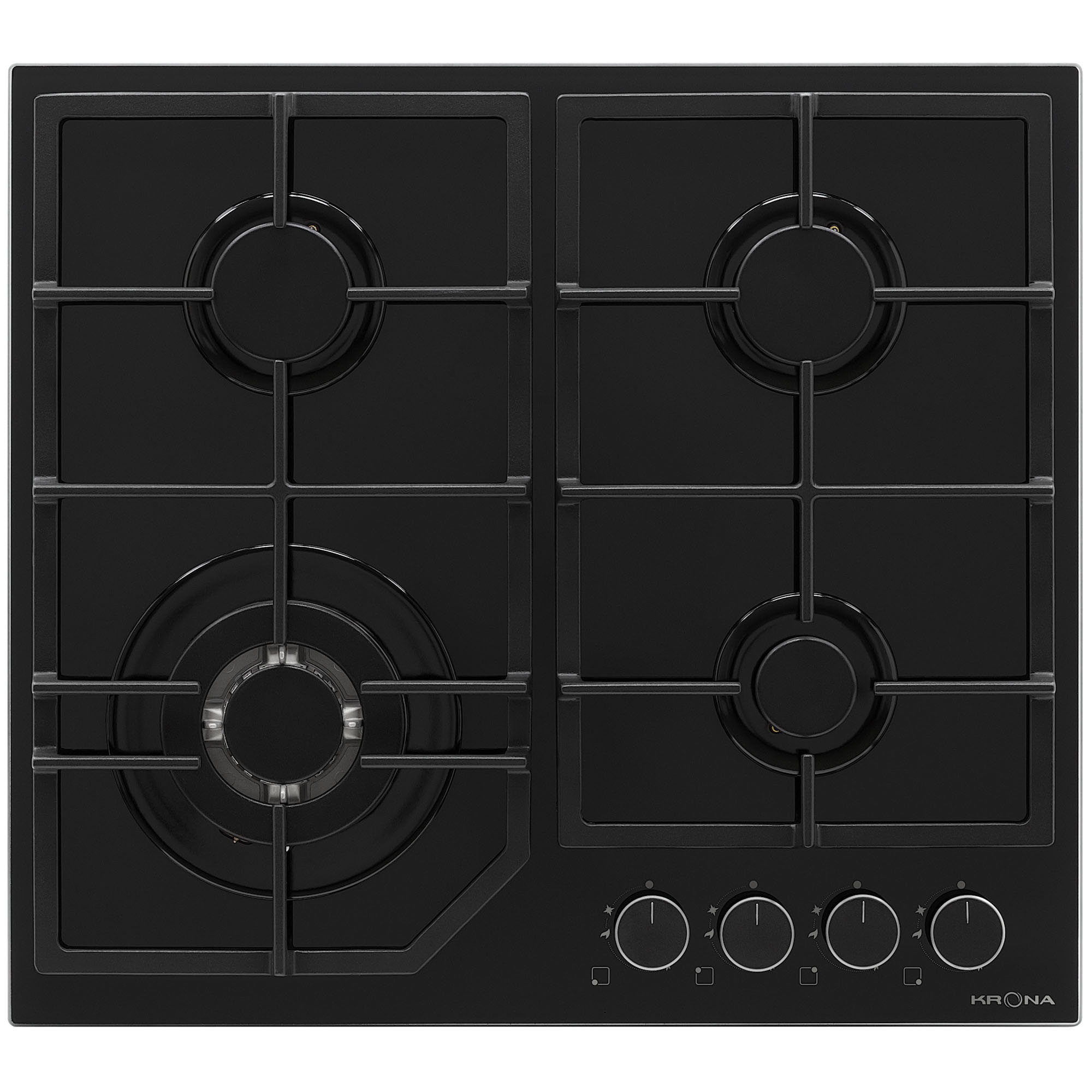 Изображение товара Газовая варочная панель Krona nebel 60 bl W KRGH49 58 см 4 конфорки цвет черный