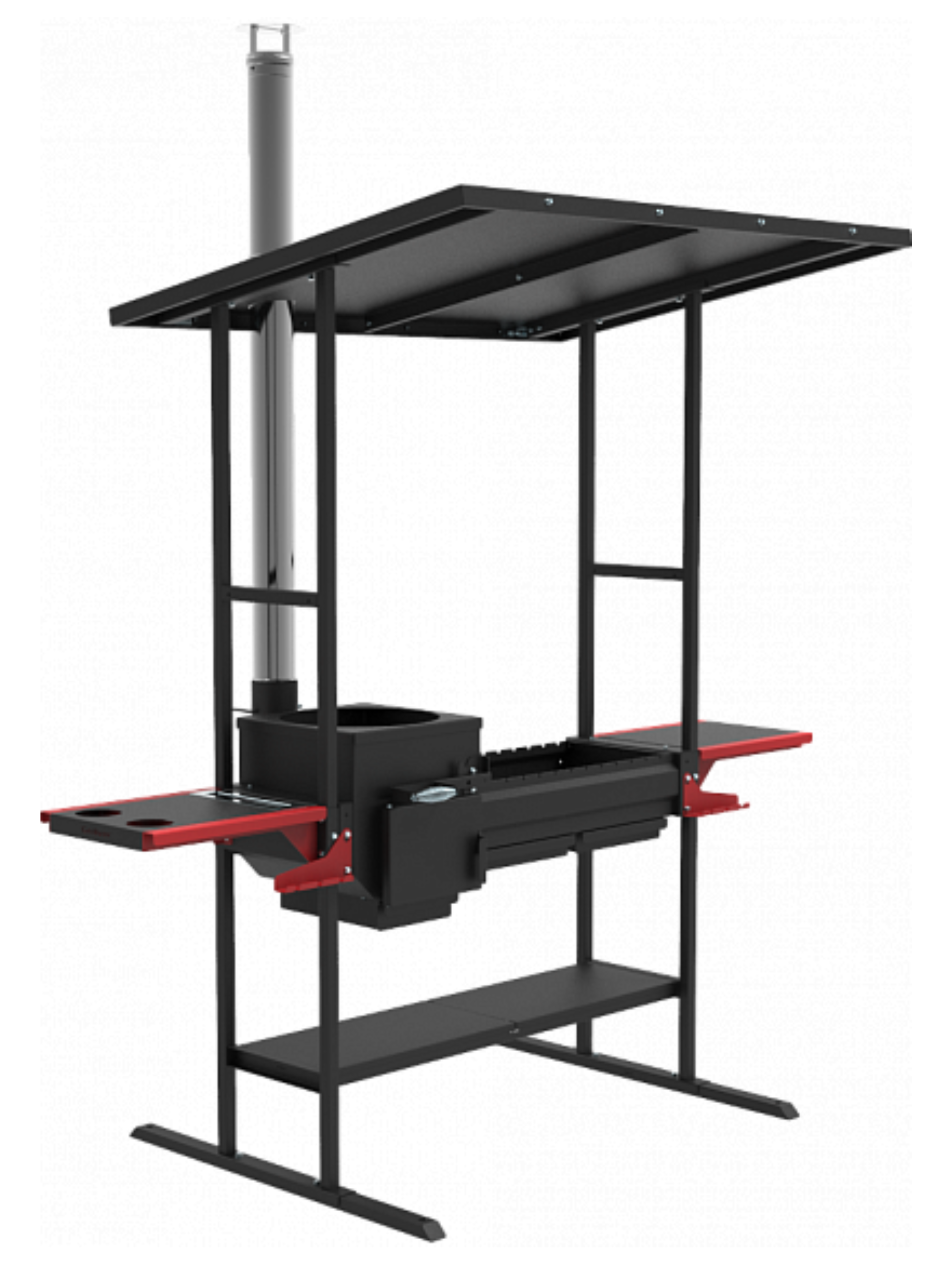 Изображение товара Печь-мангал Grillver Инклайн Эйр 211.5x119x247 см сталь черный