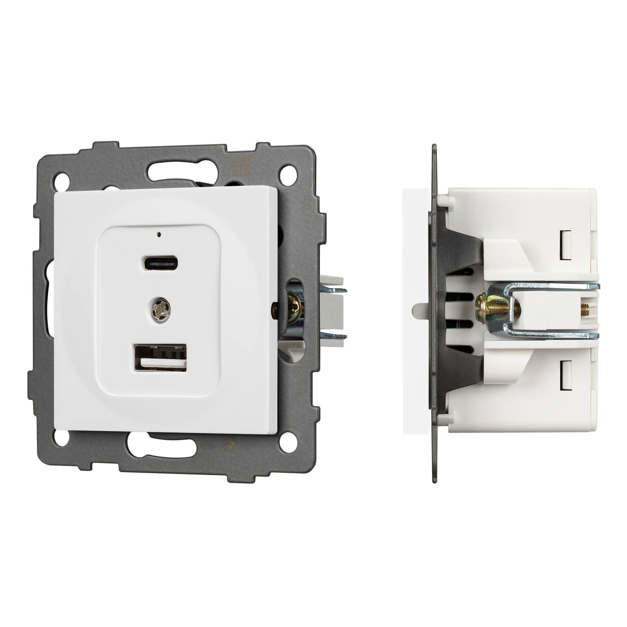 Изображение товара Розетка USB встраиваемая Arlight Sct 49839 с заземлением цвет белый