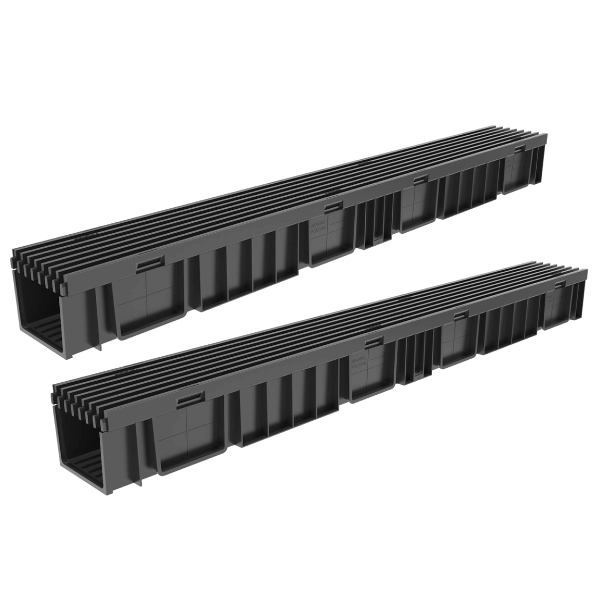 Изображение товара Лоток водосточный Gidrolica Light 1000x115x192мм DN100 с решеткой пластиковой ячеистой класс A15 2шт