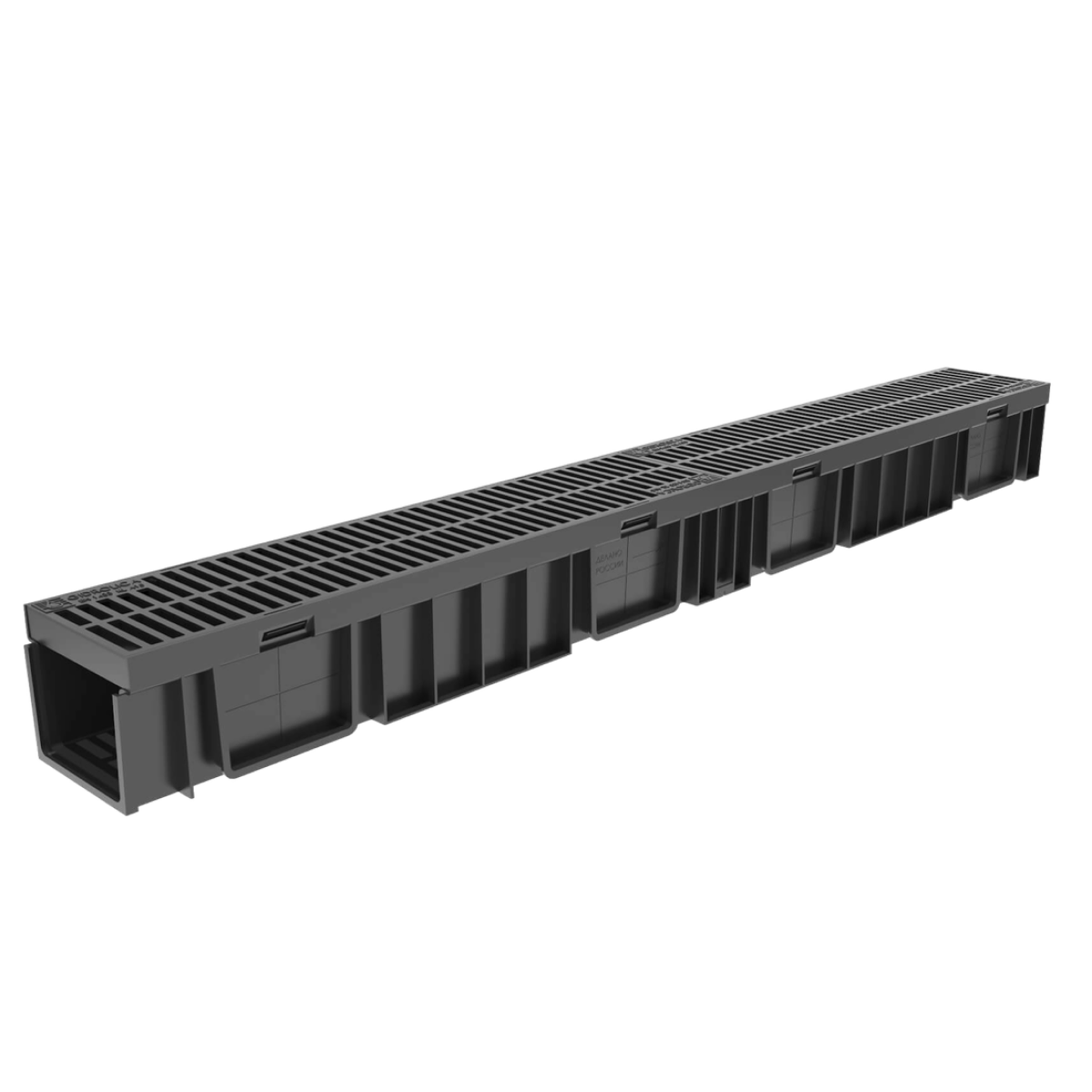 Изображение товара Лоток водосточный Gidrolica Light 1000x115x96мм DN100 с решеткой пластиковой щелевой класс A15 1шт