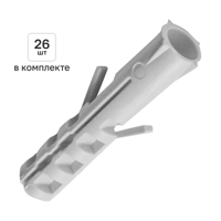 Изображение товара Дюбель распорный нейлоновый Dilwis 6x30мм 26 шт. в комплекте с шурупом