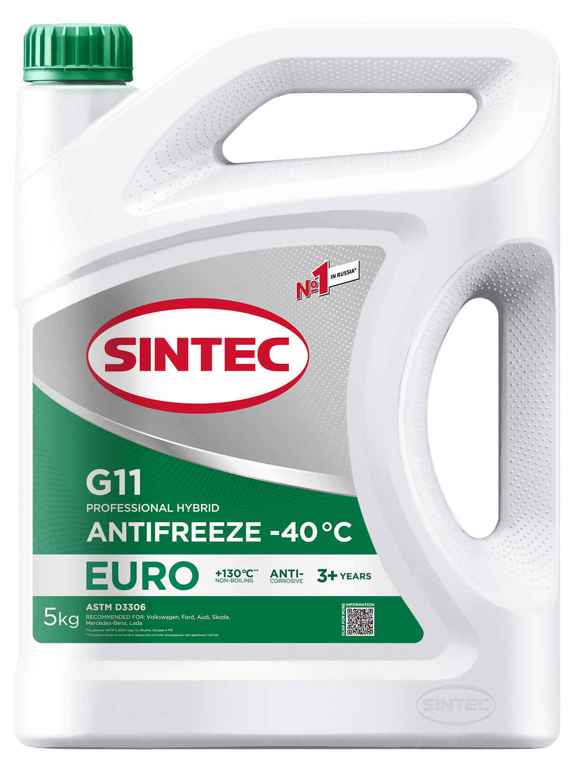 Изображение товара Автоантифриз Sintec Euro G11 Green -40°C 5л для автомобиля Изображение товара Автоантифриз Sintec Euro G11 Green -40°C 5л для автомобиля