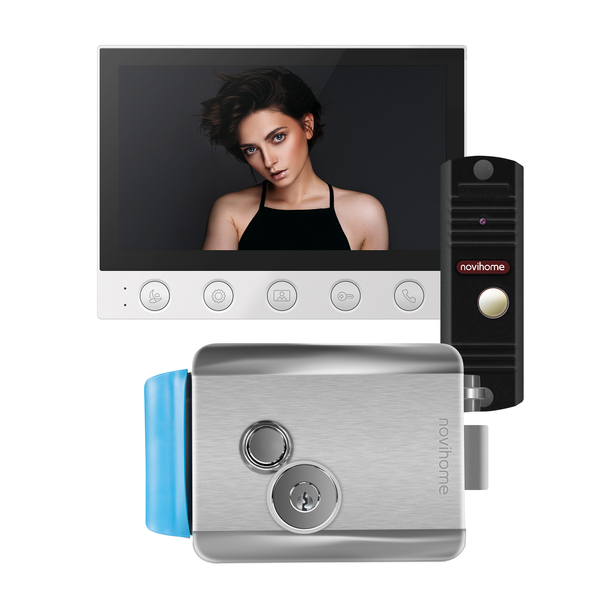 Изображение товара Комплект Novihome SIMPLE 7 KIT PLUS монитор/вызывная панель/электромеханический замок Изображение товара Комплект Novihome SIMPLE 7 KIT PLUS монитор/вызывная панель/электромеханический замок