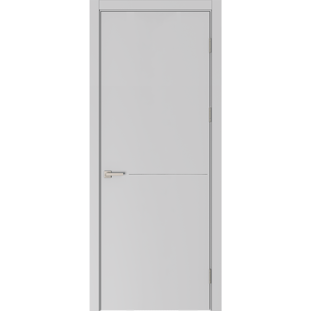 Изображение товара Дверь межкомнатная глухая Николь 90x220 см эмаль цвет серый с замком и без петель