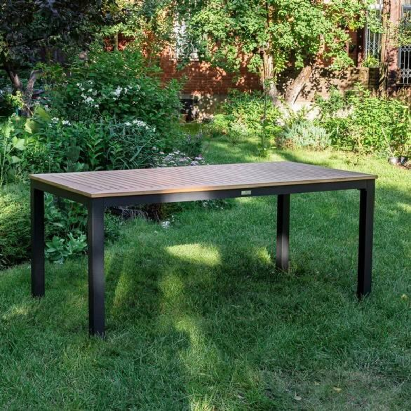 Изображение товара Обеденный садовый стол OSCAR из тика и алюминия 180x90 см устойчивый к влаге
