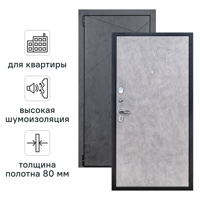 Изображение товара Дверь входная металлическая Порта Р-3 98x205 см левая цвет графит арт/грей арт