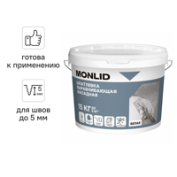 Изображение товара Универсальная акриловая фасадная шпатлевка MONLID 15 кг для выравнивания поверхности