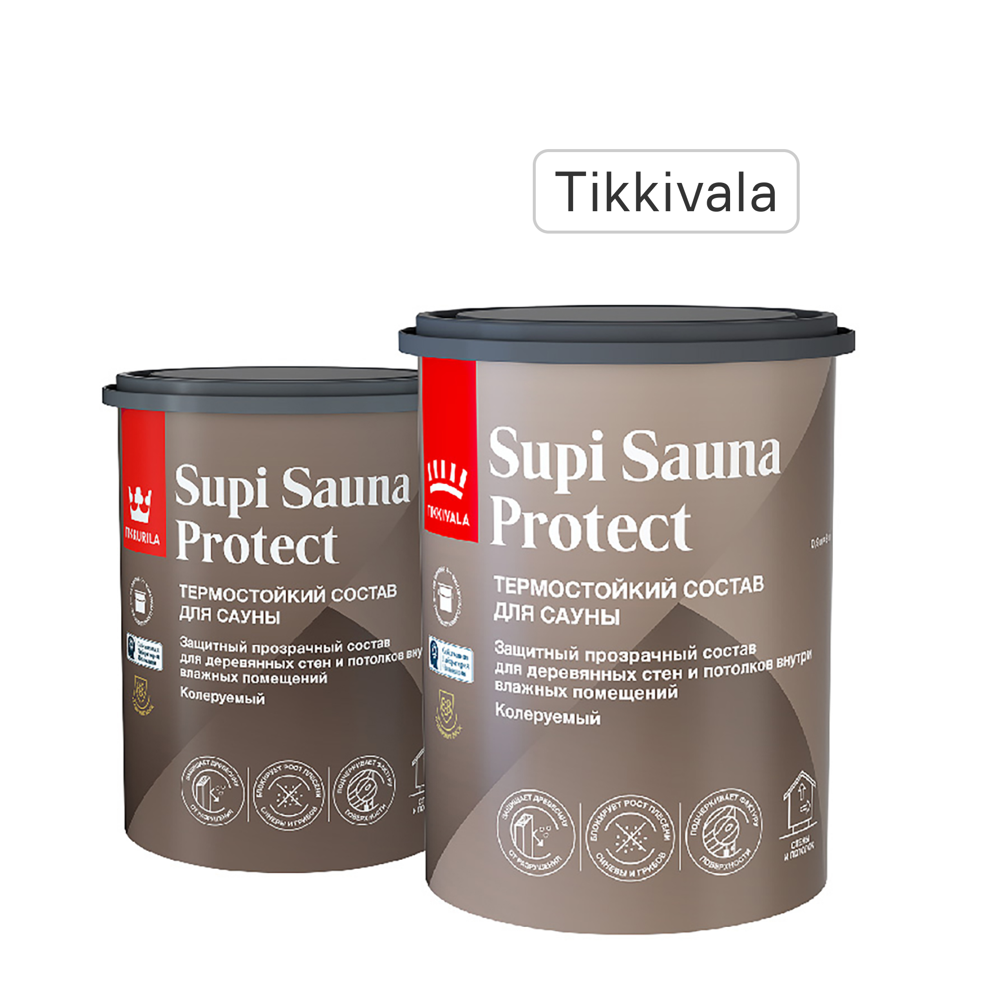 Изображение товара Защитный состав для стен в сауне Tikkivala Supi Sauna Protect База EP бесцветный полуматовый 0.9 л