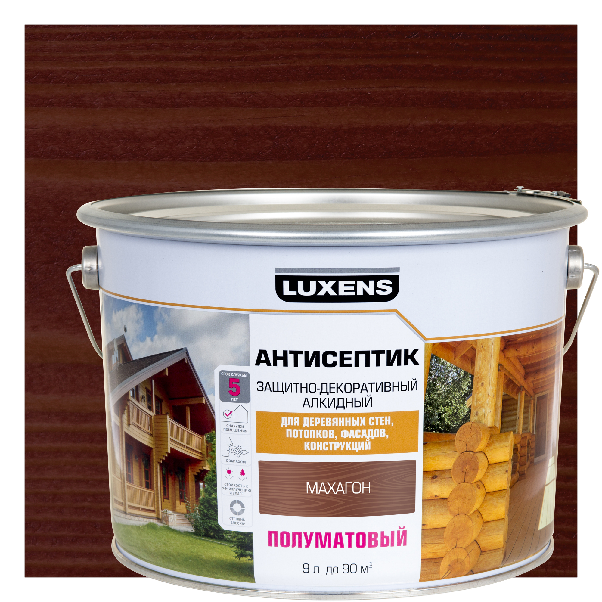 Изображение товара Антисептик алкидный Luxens махагон 9 л для дерева и фасадов Изображение товара Антисептик алкидный Luxens махагон 9 л для дерева и фасадов