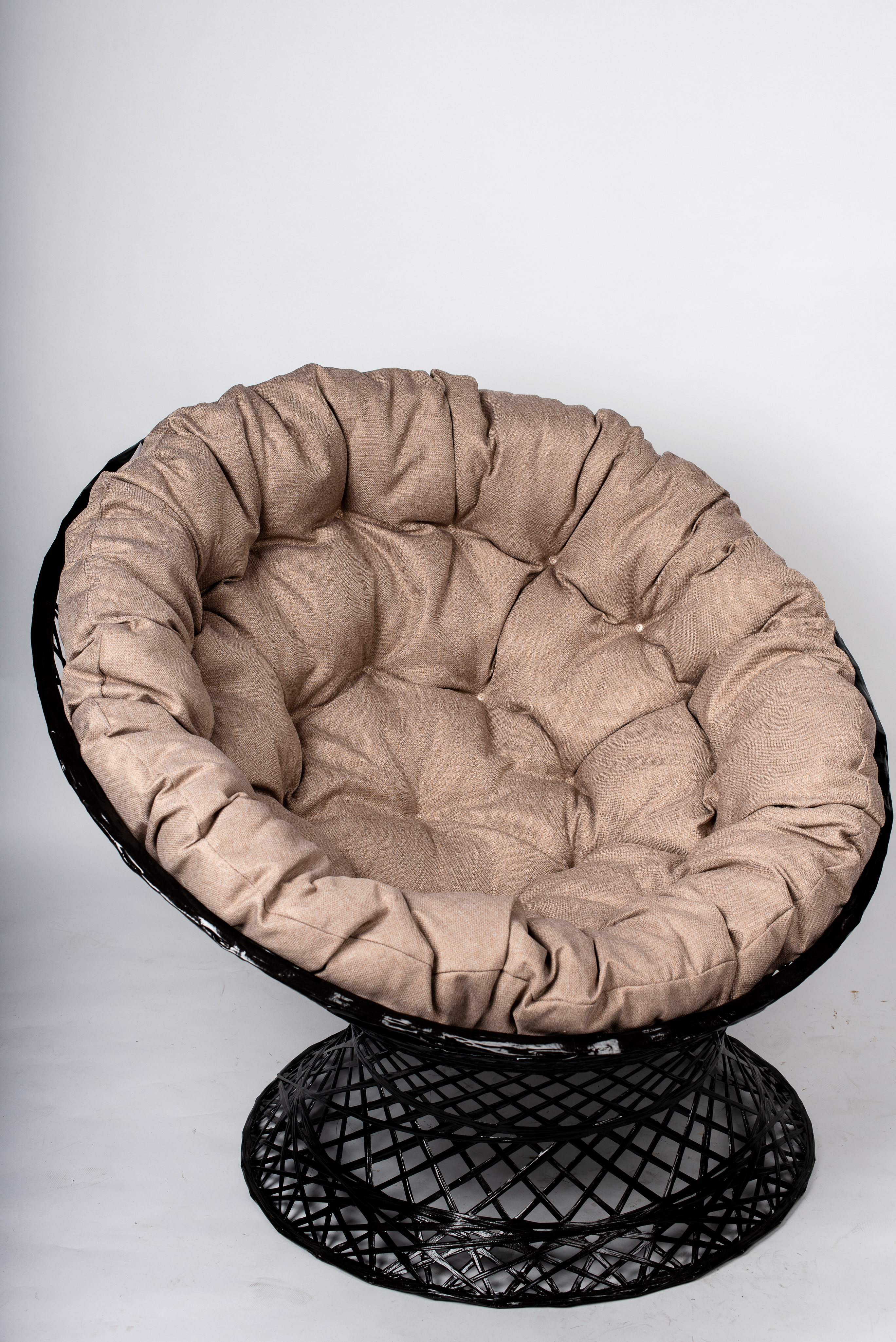 Изображение товара Садовое кресло Ajurio Papasan с подушкой коричневое