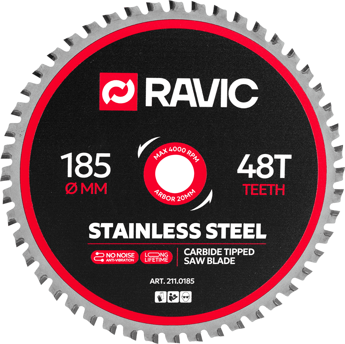 Изображение товара Диск пильный по цветному металлу Ravic 211.0185 48T 185x20x1.4 мм