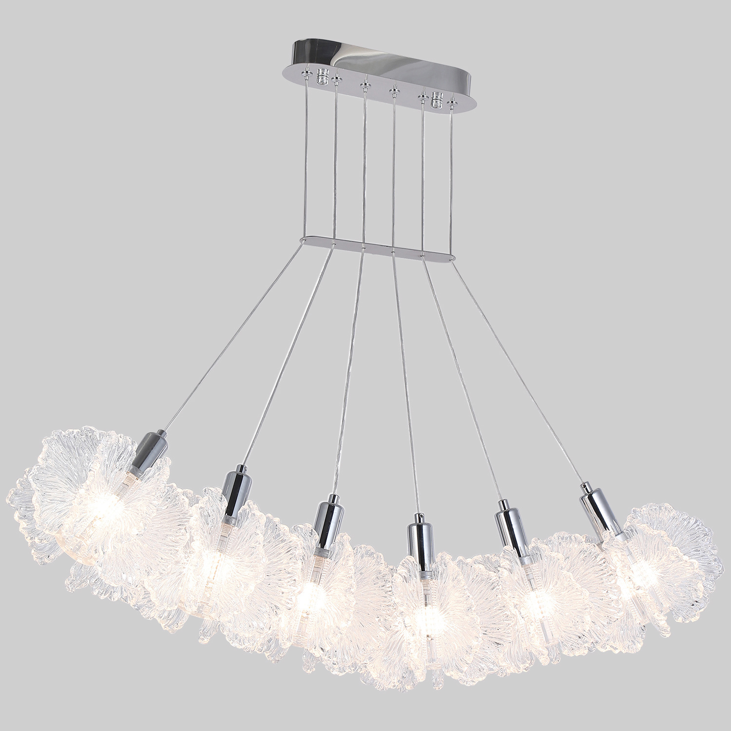 Изображение товара Люстра подвесная Illumico ILMC_IL5180-900LZF-25_CH_ELITE Il5180 6 ламп 36 м² цвет прозрачный Изображение товара Люстра подвесная Illumico ILMC_IL5180-900LZF-25_CH_ELITE Il5180 6 ламп 36 м² цвет прозрачный