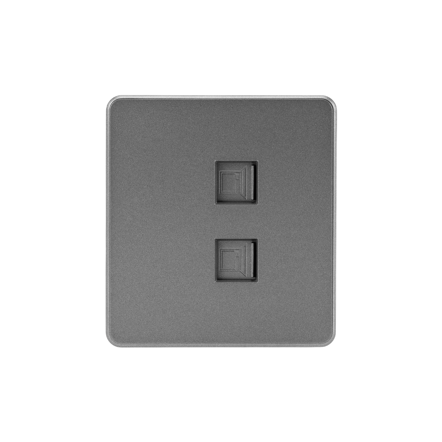 Изображение товара Розетка RJ45 встраиваемая Kranz Round с заземлением цвет титан Изображение товара Розетка RJ45 встраиваемая Kranz Round с заземлением цвет титан