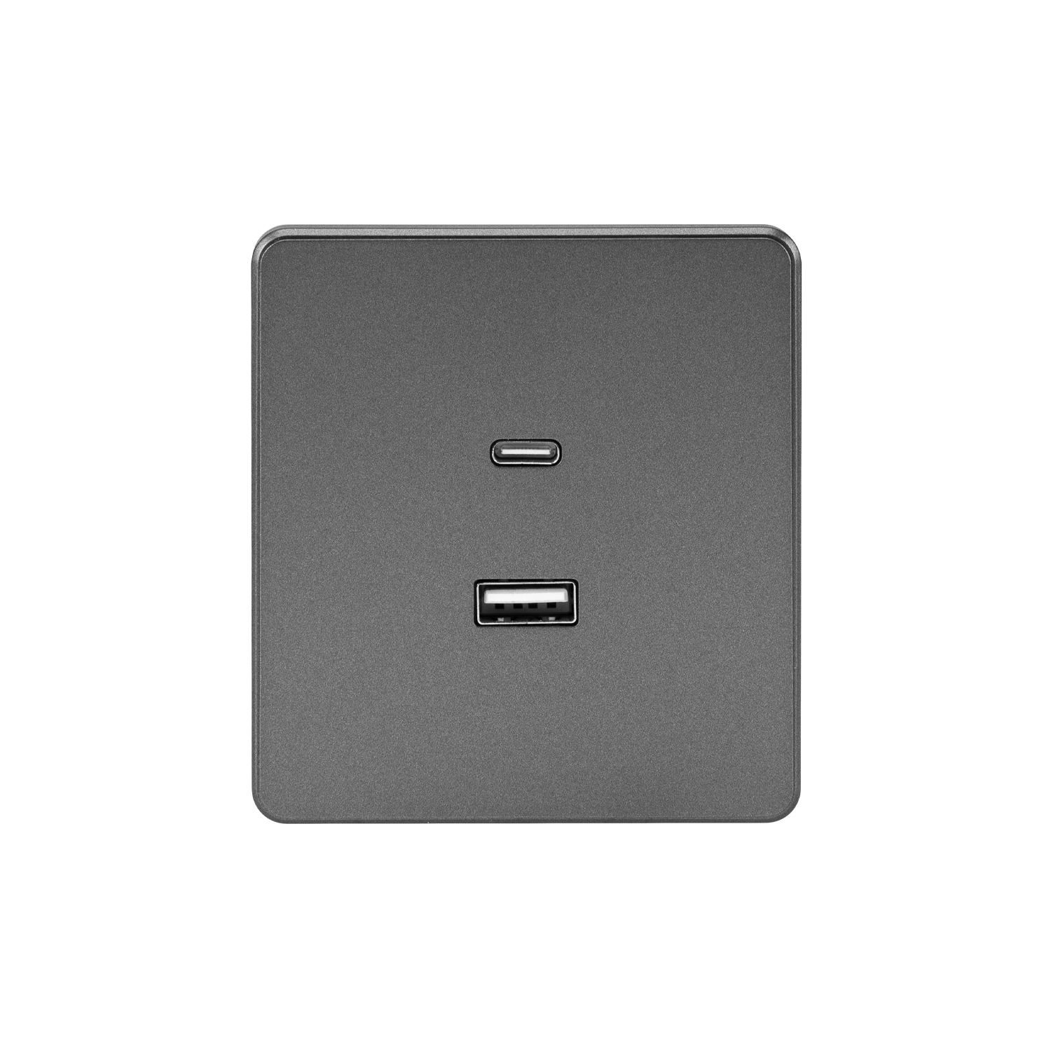 Изображение товара Розетка USB встраиваемая Kranz Round с заземлением цвет титан Изображение товара Розетка USB встраиваемая Kranz Round с заземлением цвет титан