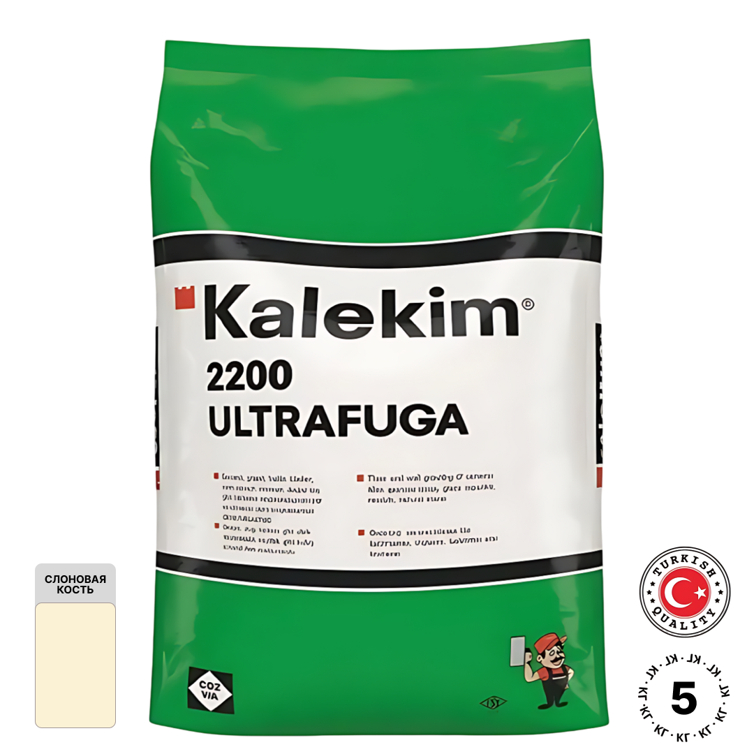 Изображение товара Затирка цементная Kalekim UltraFuga 5 кг слоновая кость водаустойчивая