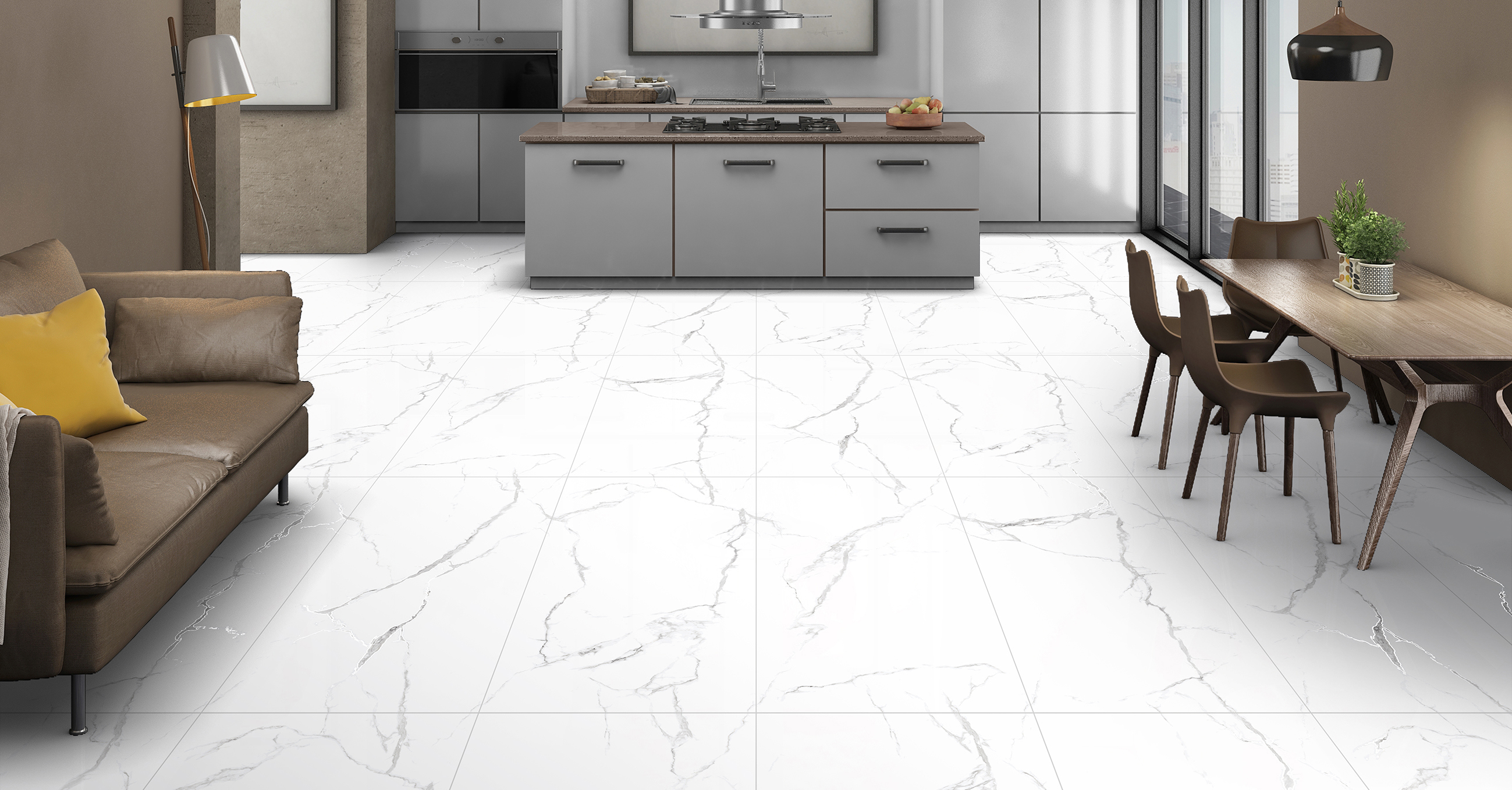 Изображение товара Керамогранит Varmora Infinity Mexico Statuario Rocker 60x120 см цвет белый с серыми прожилками