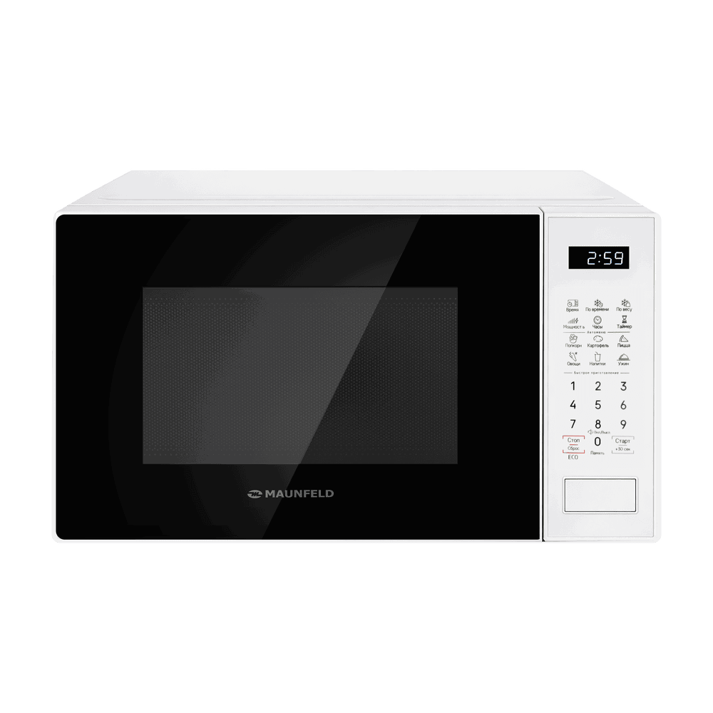 Изображение товара Отдельностоящая микроволновая печь Maunfeld MFSMO720EW02 20 л 44.2x25.8x32.5 см цвет белый Изображение товара Отдельностоящая микроволновая печь Maunfeld MFSMO720EW02 20 л 44.2x25.8x32.5 см цвет белый