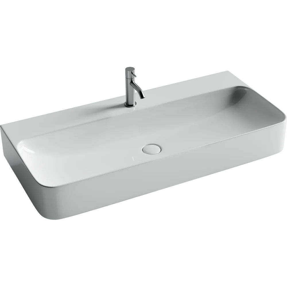 Изображение товара Раковина подвесная Ceramicanova Aura CN2007 102x47.60 см цвет белый Изображение товара Раковина подвесная Ceramicanova Aura CN2007 102x47.60 см цвет белый