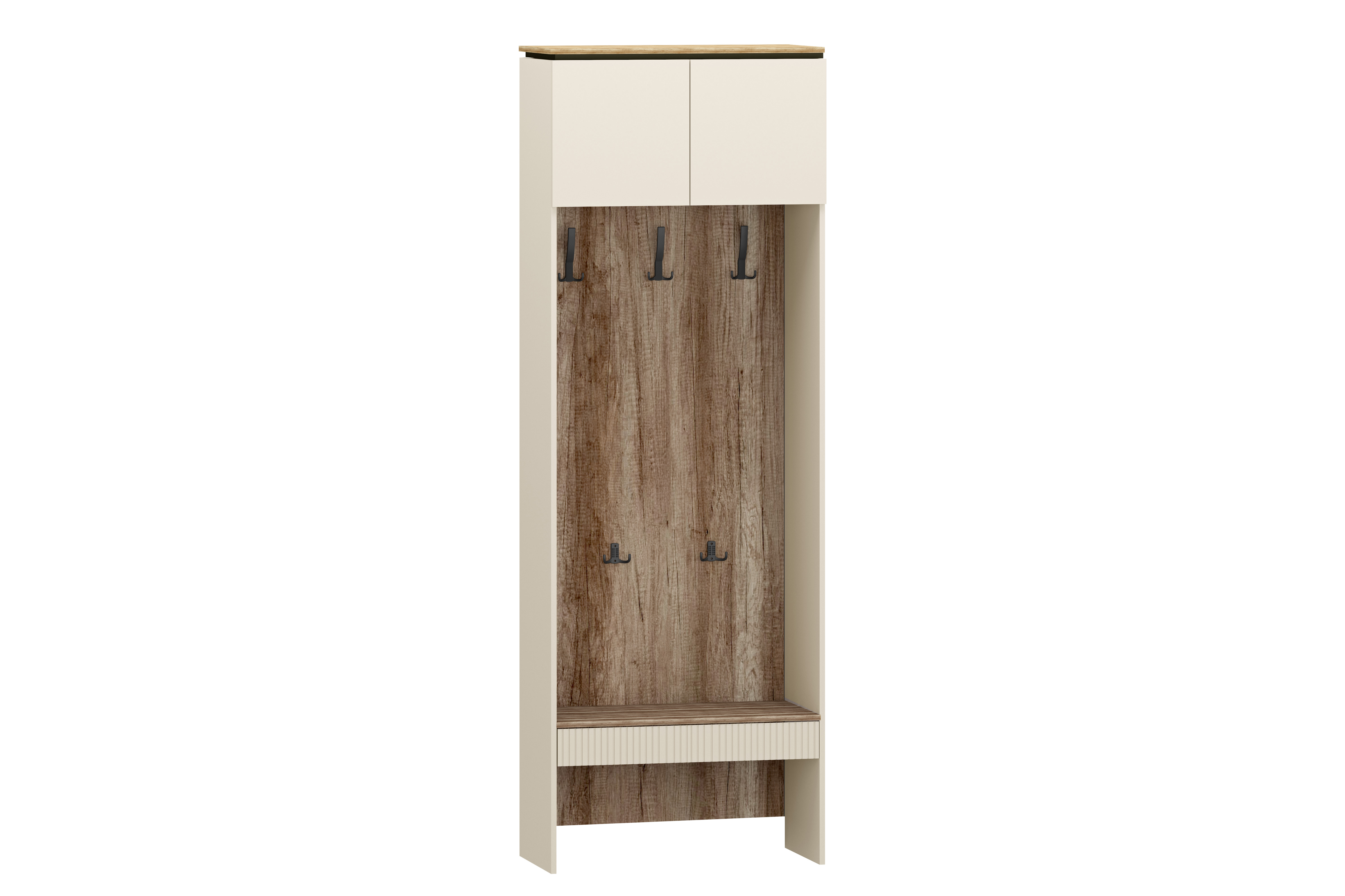 Изображение товара Комплект мебели для прихожей Ивару Джулия 13 80x230x40 см ЛДСП цвет дуб каньон/лайн сафари/сатин