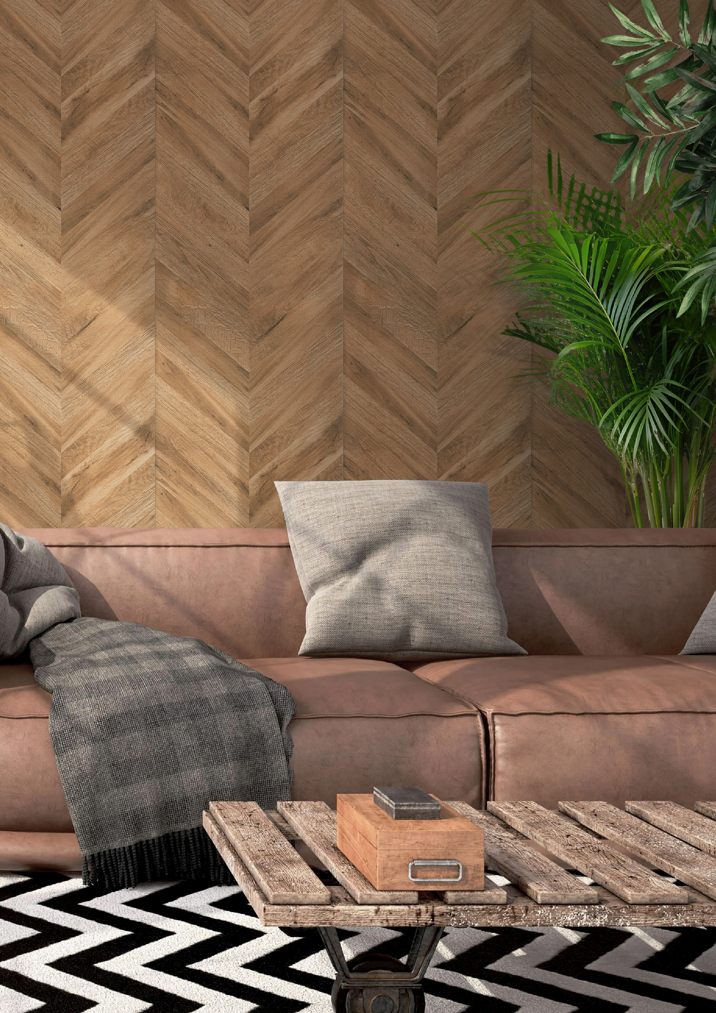Изображение товара Керамогранит Kerald Geneva Beige Rst Crv 60-120 см цвет коричневый