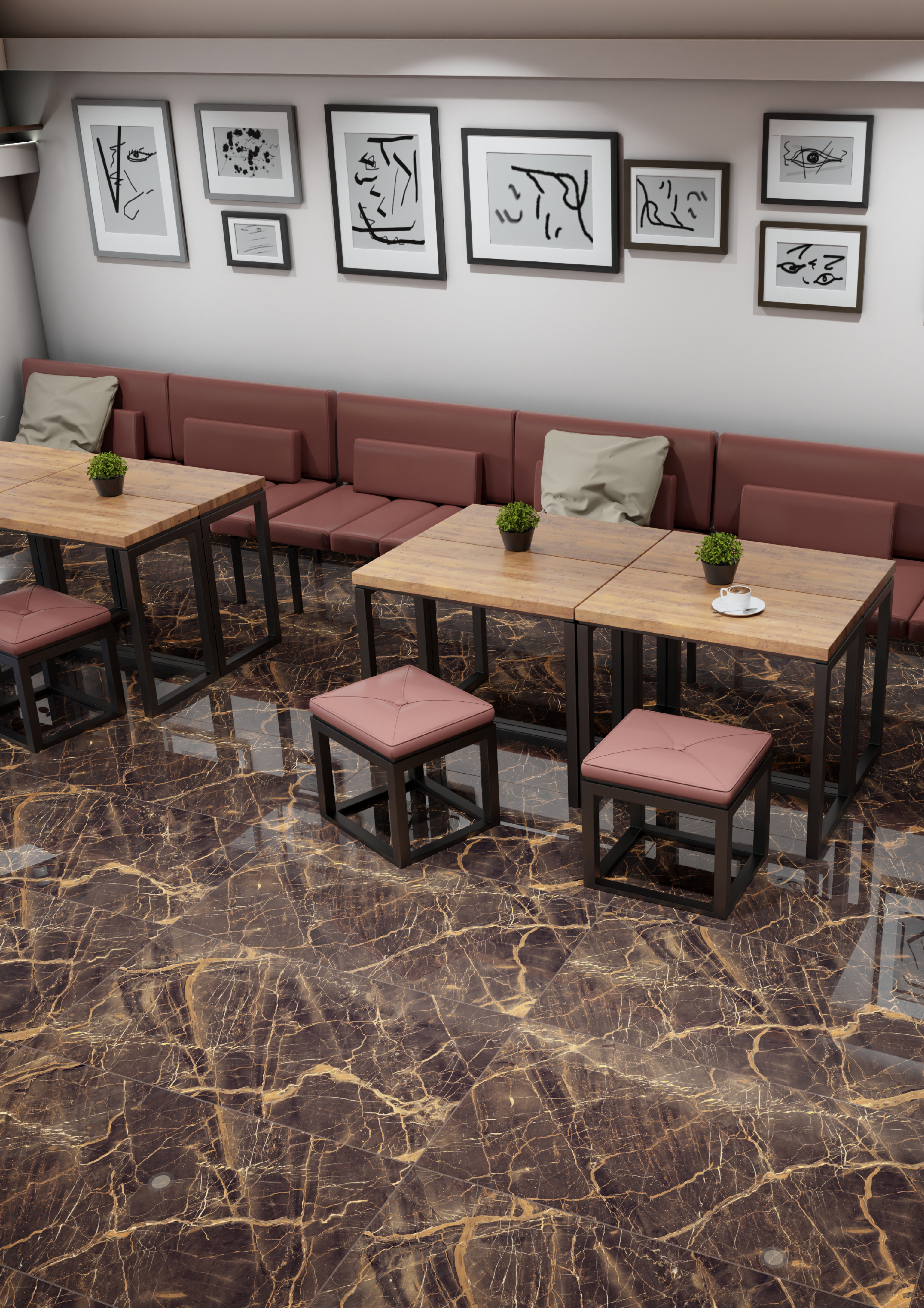 Изображение товара Керамогранит Kerald Estrada high glossy 60x120см цвет коричневый