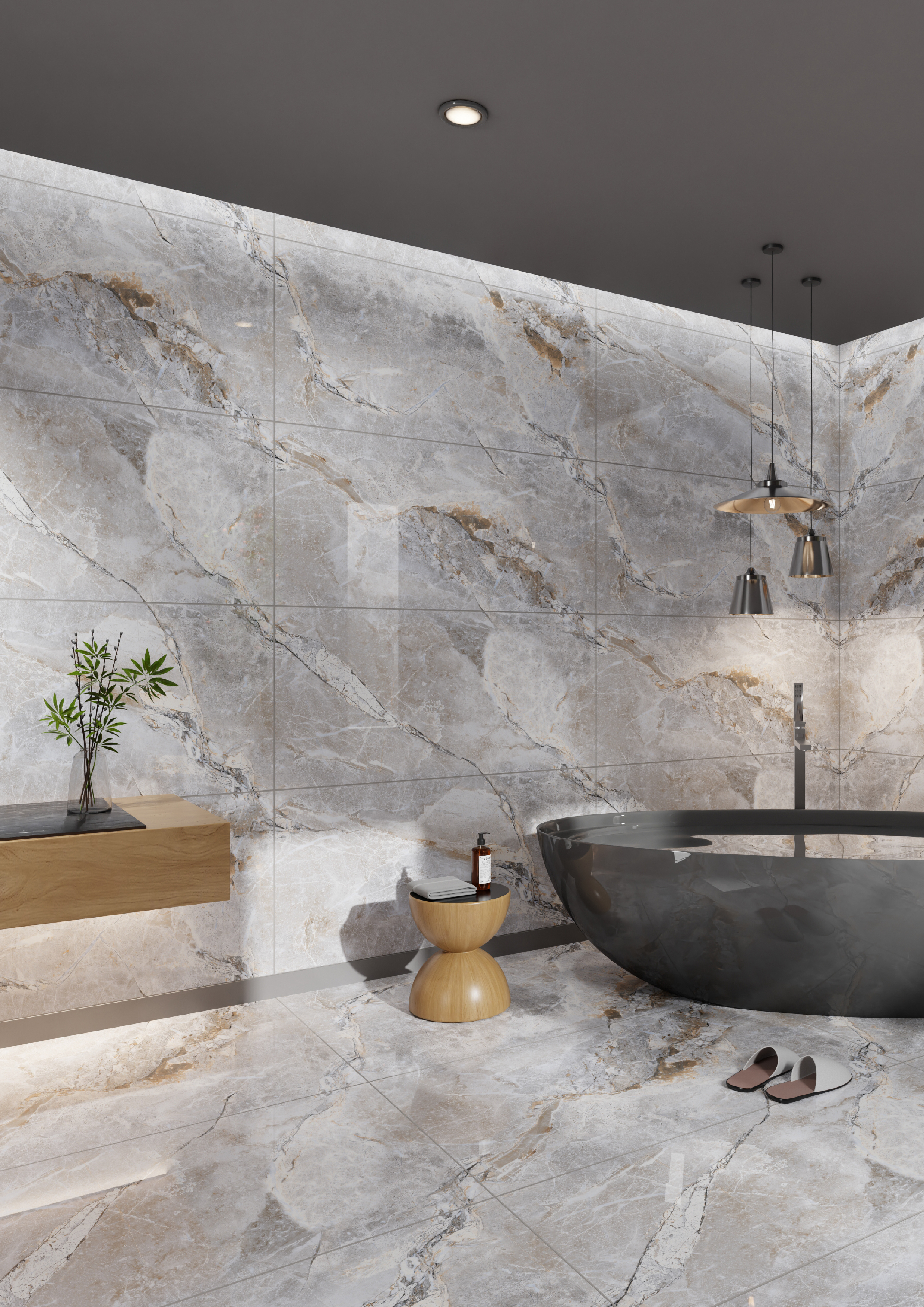 Изображение товара Керамогранит Kerald Castano gris glossy 60x120см 1.44 м² цвет бежевый