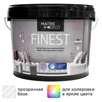 Изображение товара Краска для стен и потолков Maitre Deco Finest матовая прозрачная база C 9 л