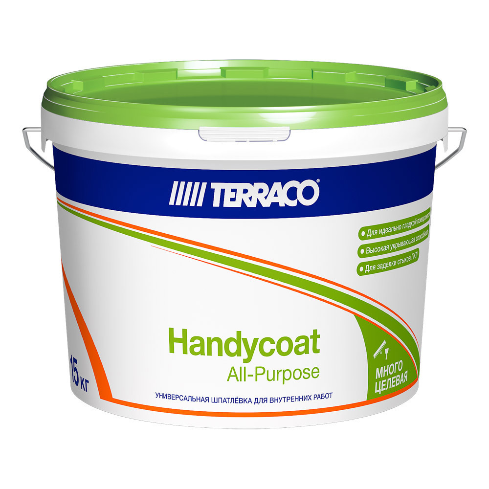 Изображение товара Универсальная шпатлёвка TERRACO Handycoat All-Purpose 15 кг для внутренних работ Изображение товара Универсальная шпатлёвка TERRACO Handycoat All-Purpose 15 кг для внутренних работ