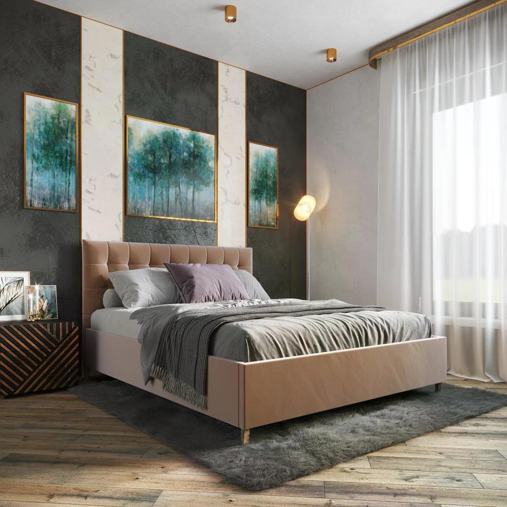Изображение товара Кровать Inroom Prime 120x190 см подъемный механизм цвет светло-коричневый Изображение товара Кровать Inroom Prime 120x190 см подъемный механизм цвет светло-коричневый