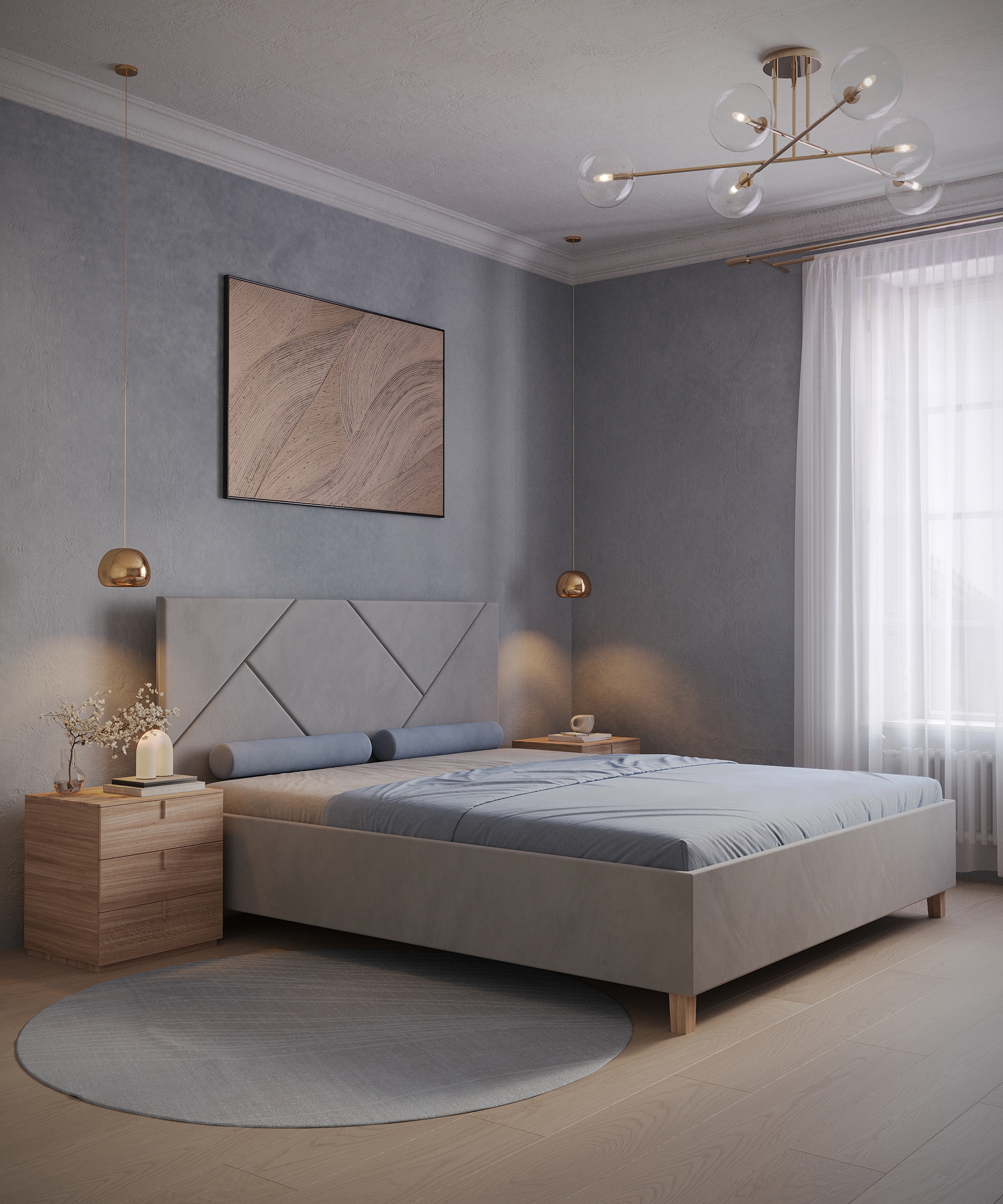 Изображение товара Кровать Inroom Delta 140x200 см подъемный механизм цвет светло-серый
