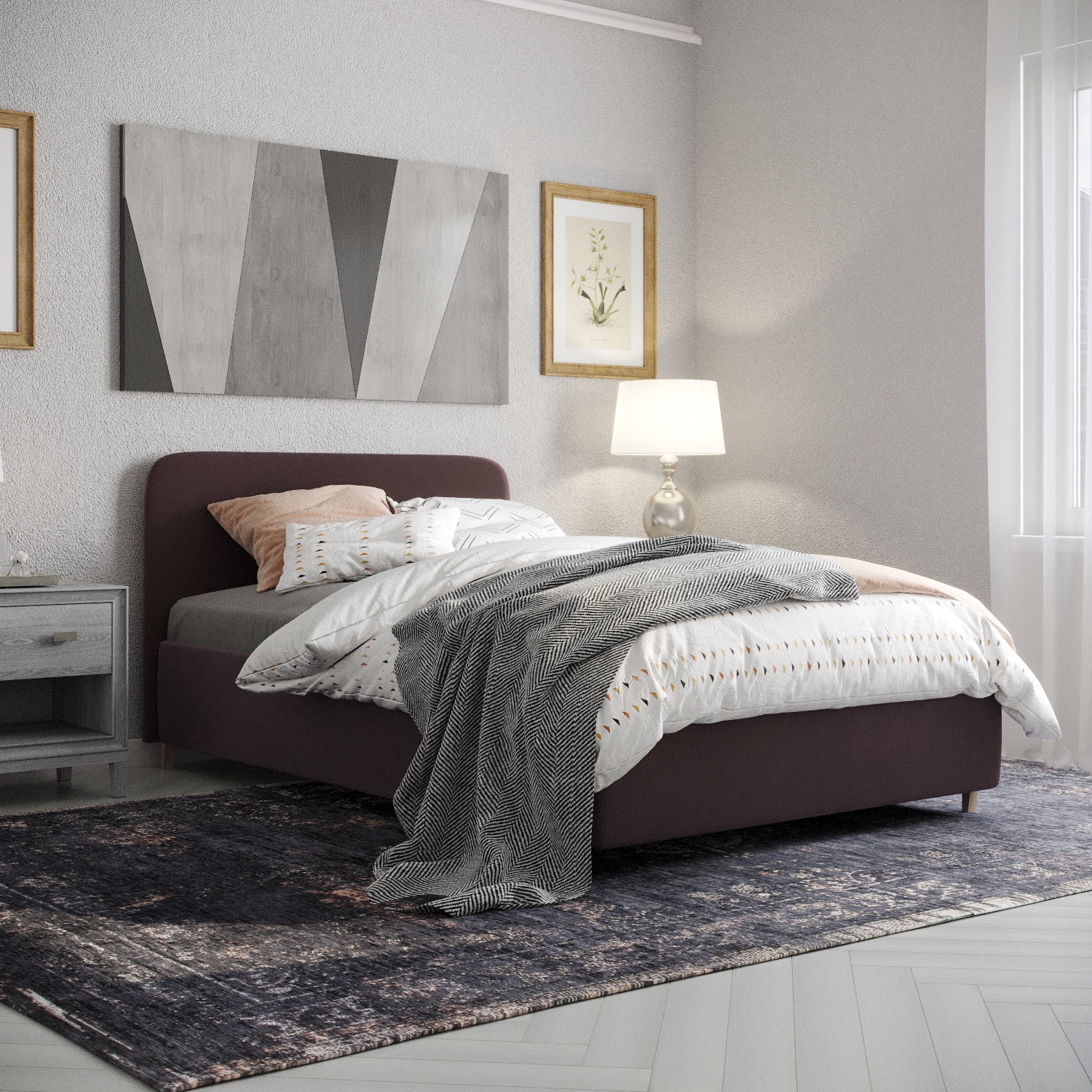 Изображение товара Кровать Inroom Абстракт 120x200 см подъемный механизм цвет темно-коричневый