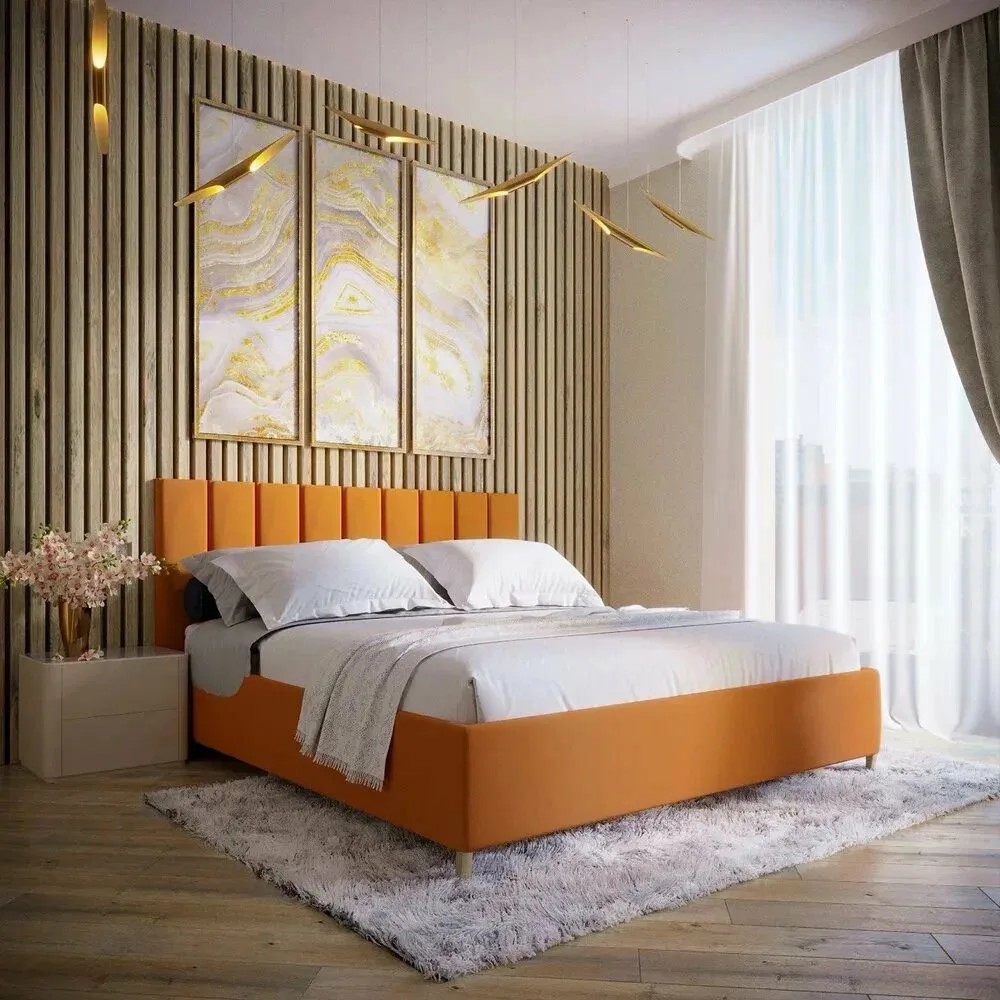 Изображение товара Кровать Inroom Line 140x190 см подъемный механизм цвет терракотовый