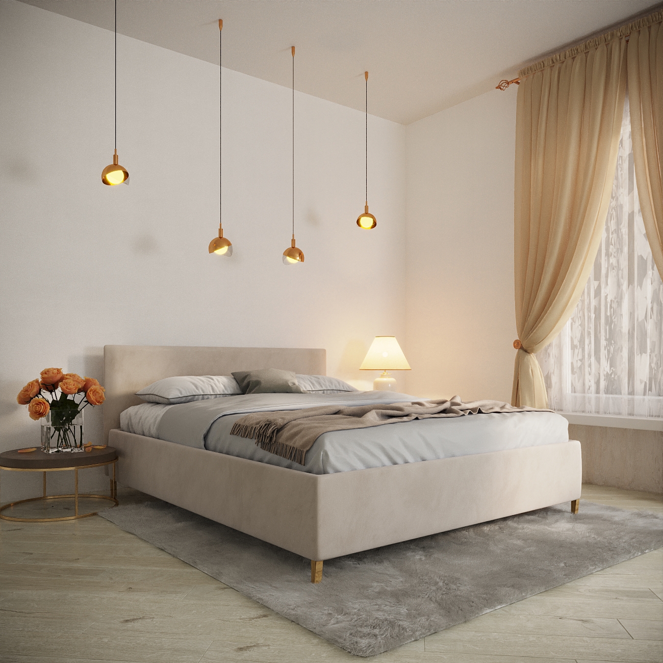 Изображение товара Кровать Inroom Easy 120x190 см подъемный механизм цвет слоновая кость