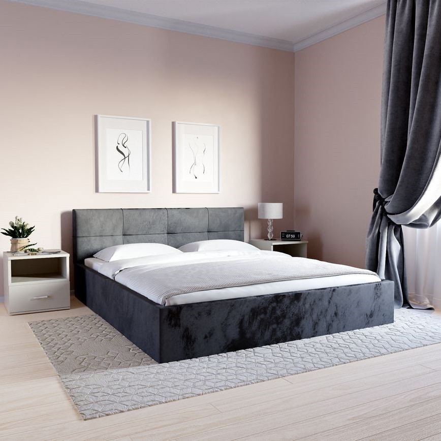 Изображение товара Кровать Inroom Оптима Лайт 140x200 см подъемный механизм цвет темно-серый Изображение товара Кровать Inroom Оптима Лайт 140x200 см подъемный механизм цвет темно-серый