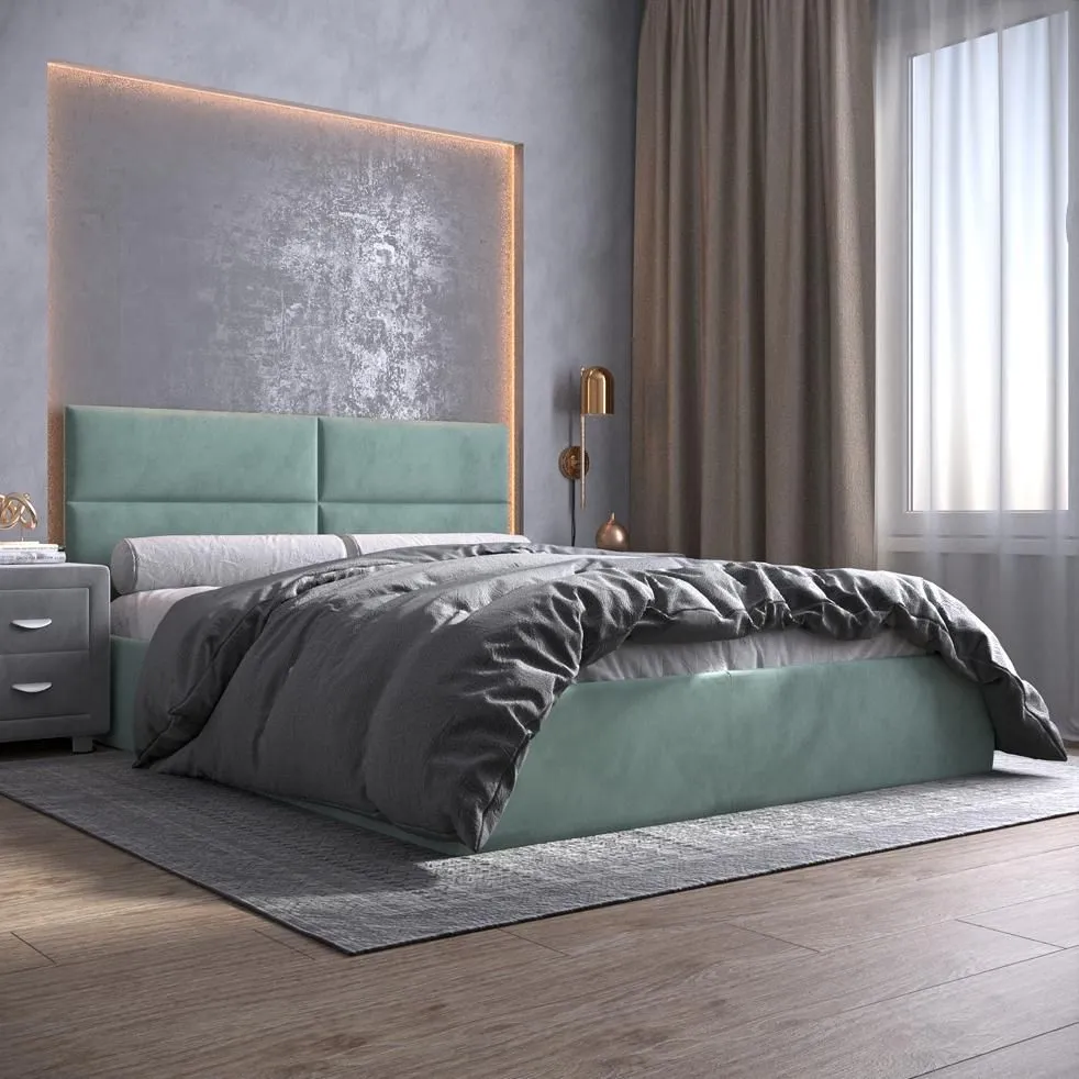 Изображение товара Кровать Inroom Kvadro 120x190 см подъемный механизм цвет мятный