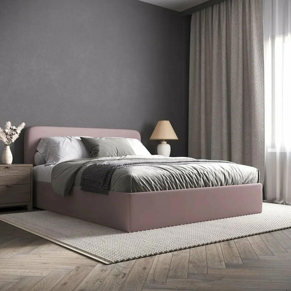 Изображение товара Кровать Inroom с настилом Abstraction NS 120x186 см цвет пыльная роза Изображение товара Кровать Inroom с настилом Abstraction NS 120x186 см цвет пыльная роза