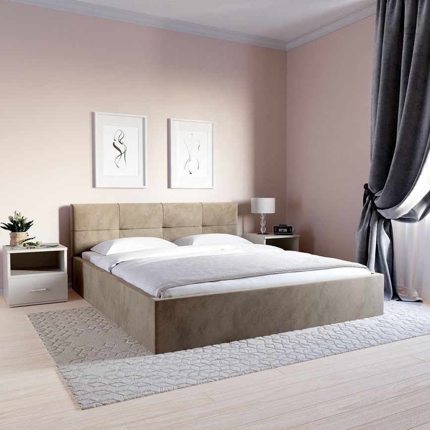 Изображение товара Кровать Inroom Оптима Лайт 120x200 см подъемный механизм цвет кофе с молоком Изображение товара Кровать Inroom Оптима Лайт 120x200 см подъемный механизм цвет кофе с молоком