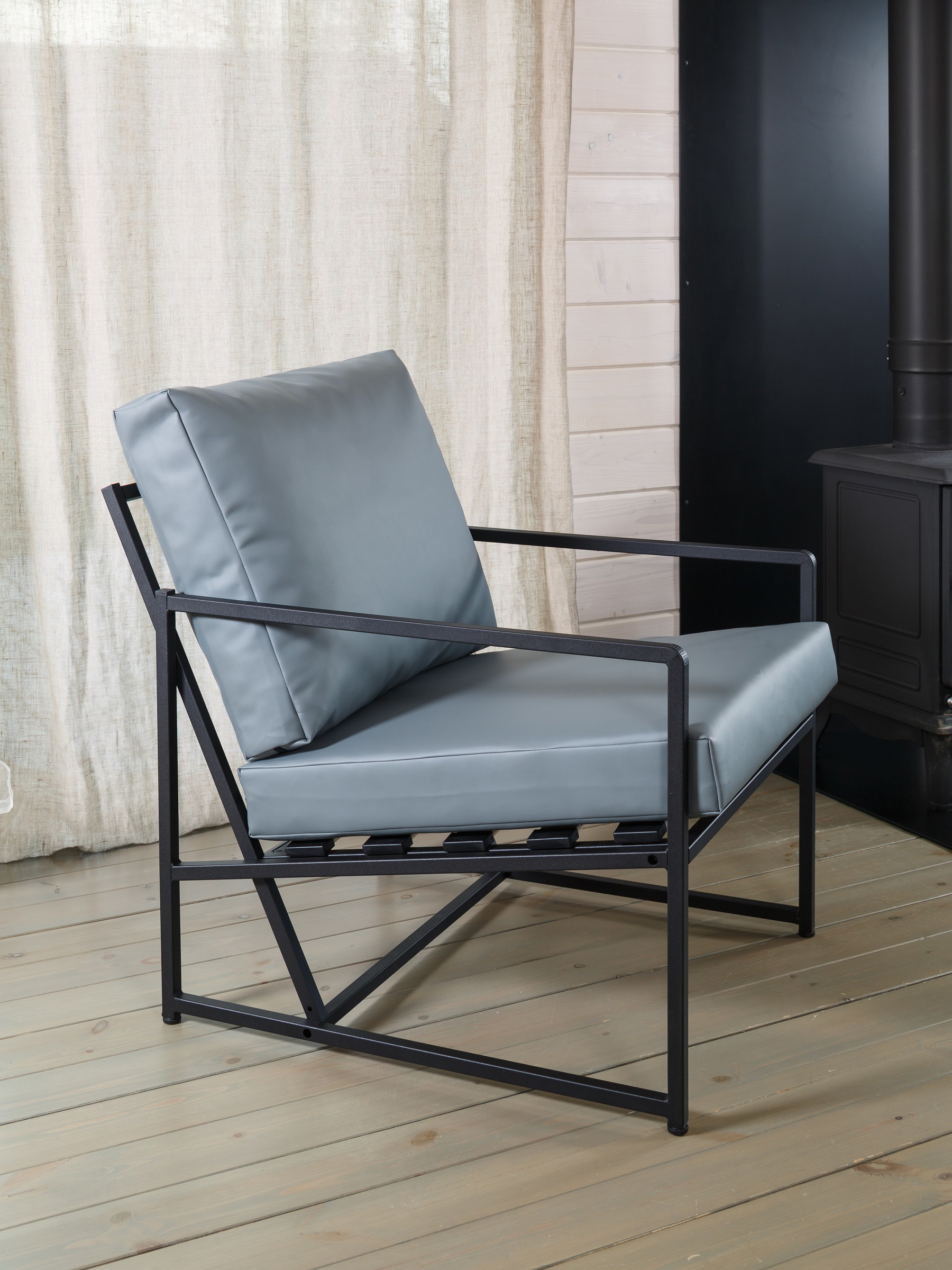 Изображение товара Кресло садовое Estente Mateo 5.5.104.bl.eco.bl Grey 65 см x 83 см x 80 см металл серый