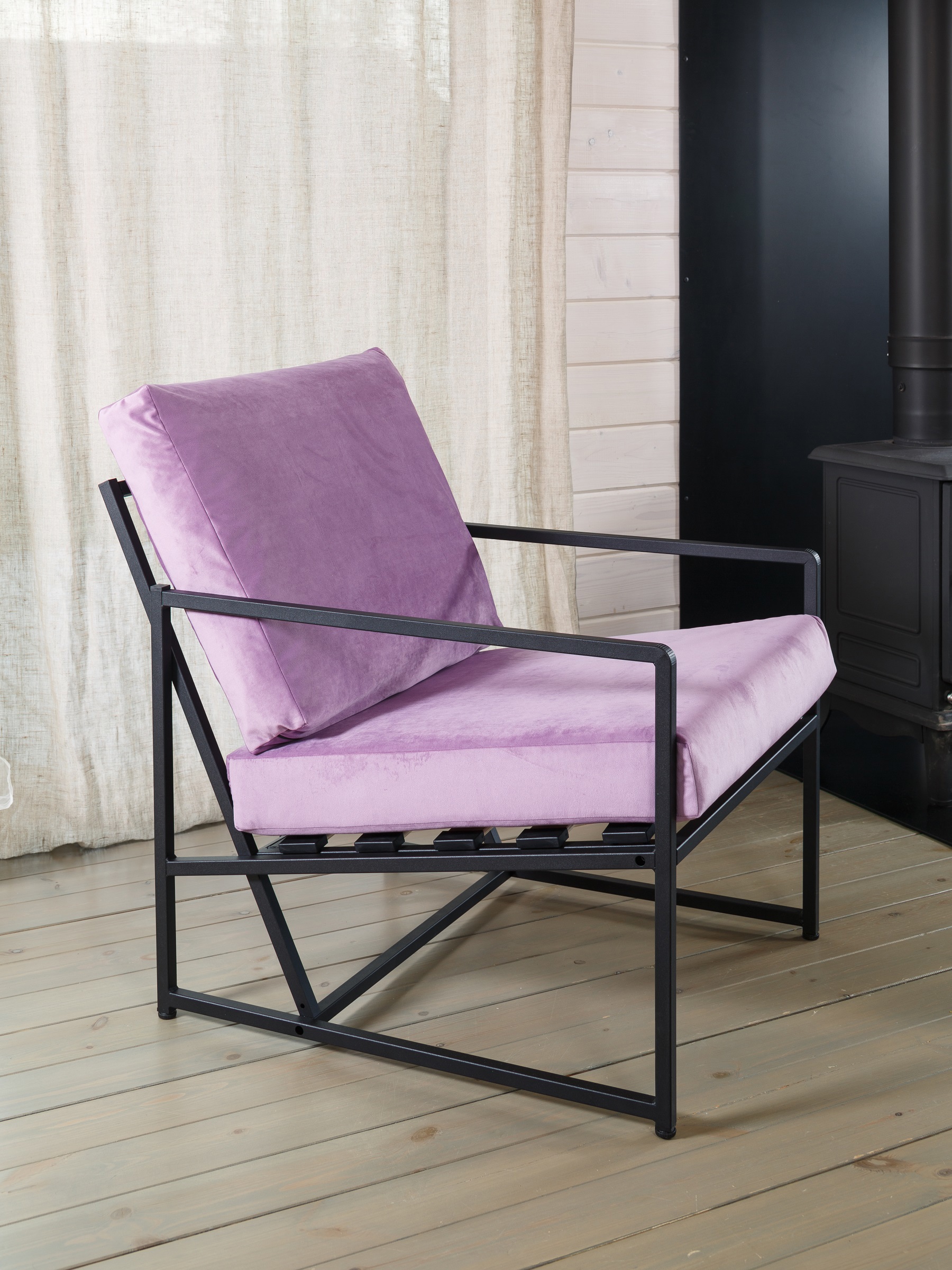 Изображение товара Кресло садовое Estente Mateo 5.5.105.bl.konf Lilac 65 см x 83 см x 80 см металл сиреневый