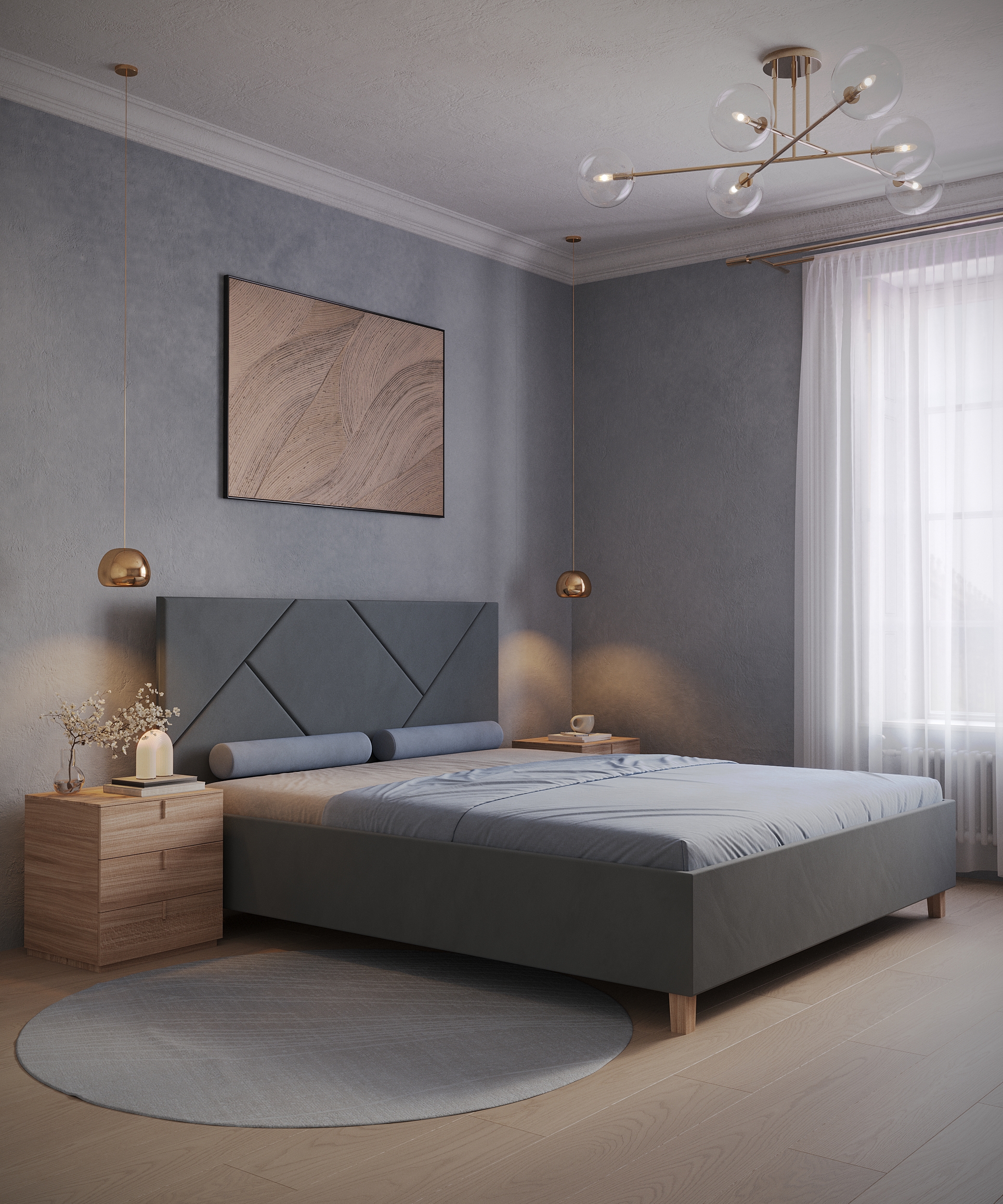 Изображение товара Кровать Inroom Delta с 2 ящиками и ножками 180x190 см подъемный механизм цвет темно-серый Изображение товара Кровать Inroom Delta с 2 ящиками и ножками 180x190 см подъемный механизм цвет темно-серый