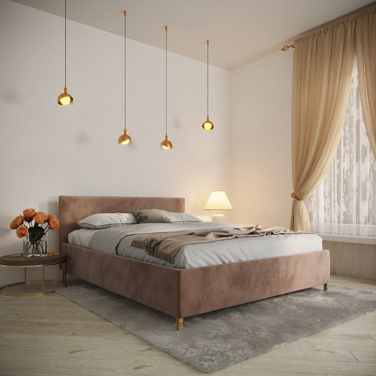 Изображение товара Кровать Inroom Easy с ножками 140x200 см подъемный механизм цвет светло-коричневый Изображение товара Кровать Inroom Easy с ножками 140x200 см подъемный механизм цвет светло-коричневый